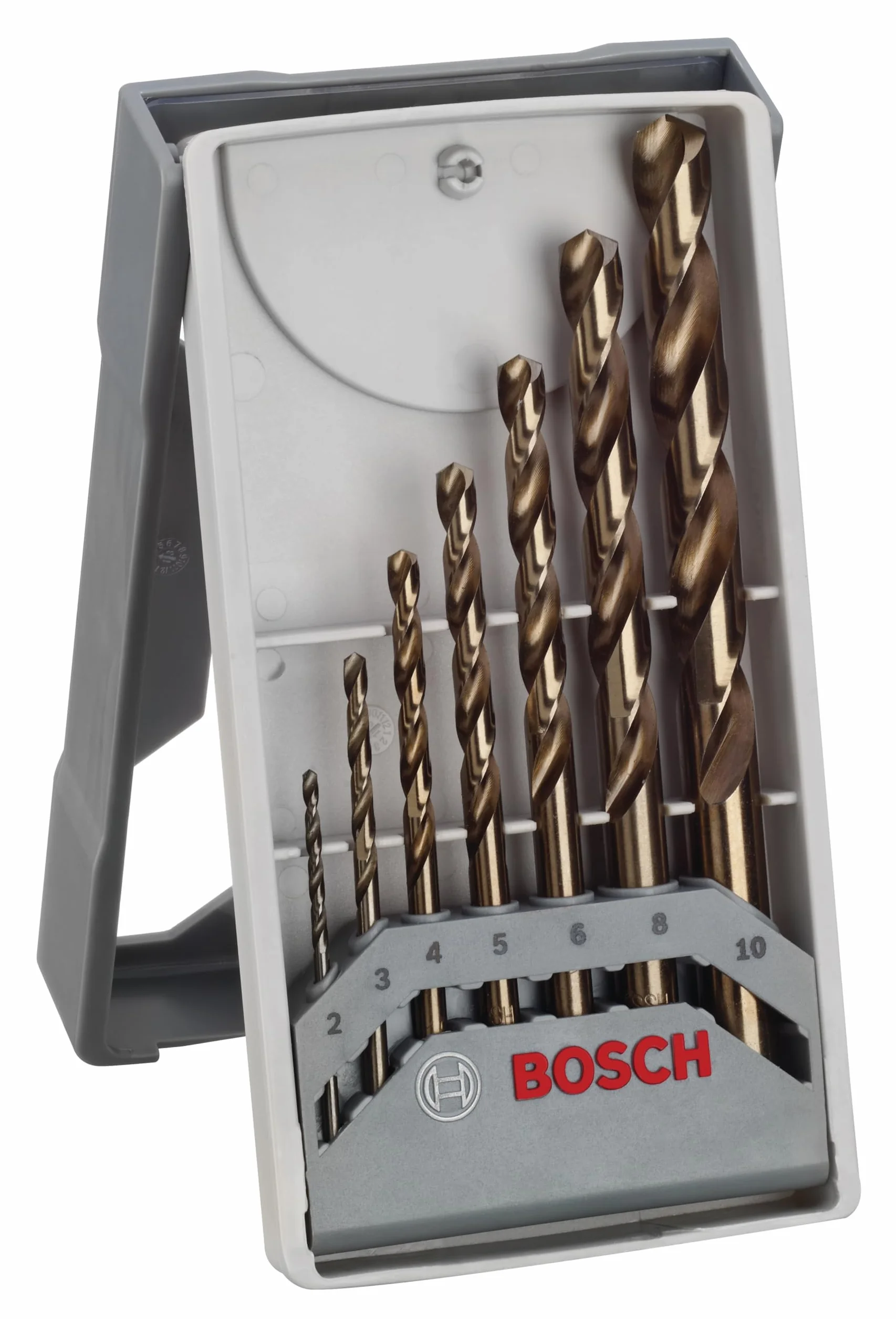 Bosch 2 608 589 296 - Set de 7 brocas para metal Mini X-Line HSS-Co, 135° - 2; 3; 4; 5; 6; 8; 10 mm (pack de 7)