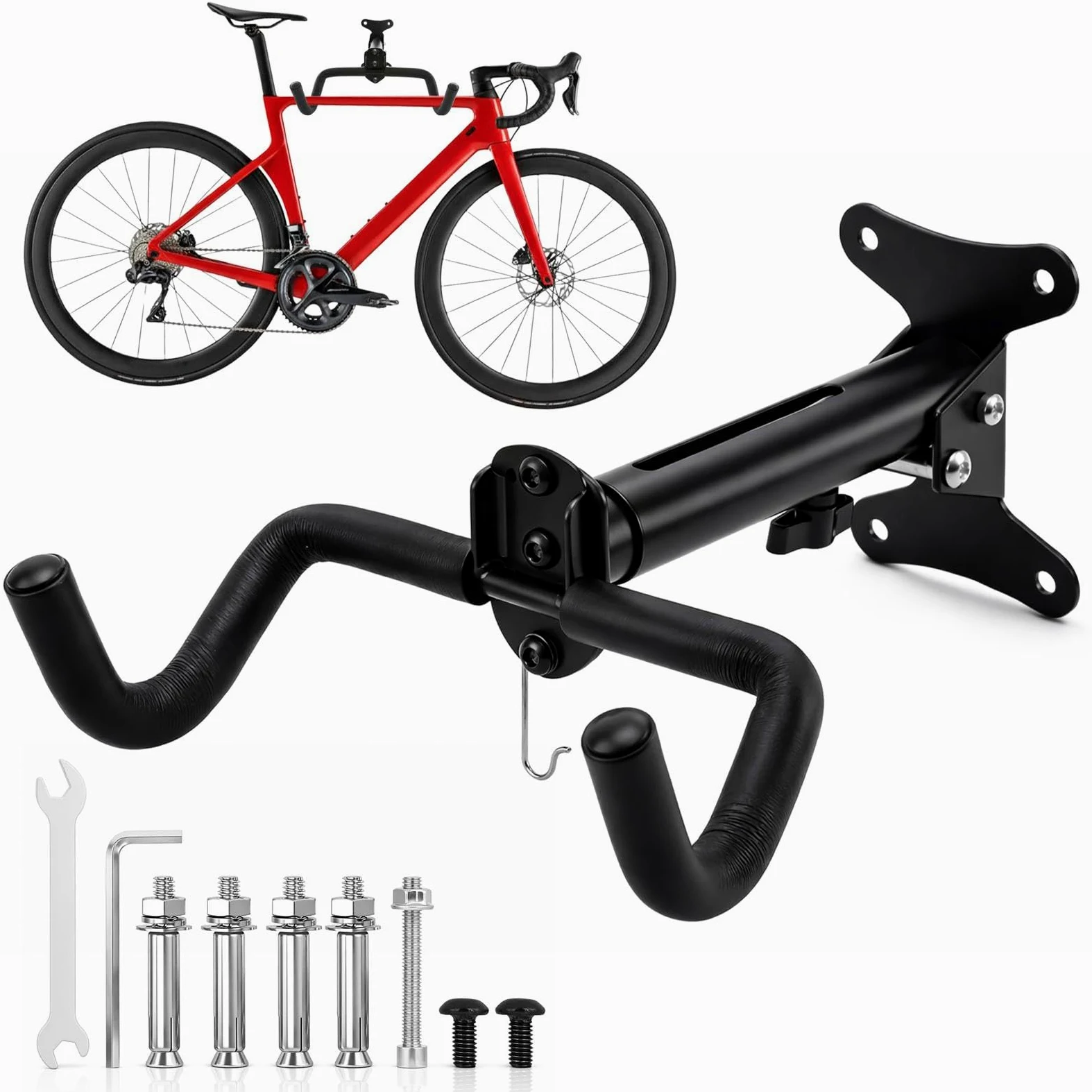 Soporte Pared Bicicleta De Forma Horizontal, Incluye Plantilla e Instruciones De Montaje. Soporte pared bicicleta Ajustable