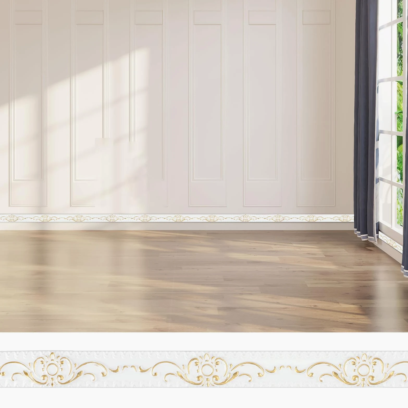6 Metros Molduras Decorativas para Pared, Moldura Adhesiva de Despegar y Pegar, Borde de Pared Decoración, Flexible Tiras Decorativas Autoadhesiva para Marco de Espejo, Hogar (Blanco, 3,6cm W)