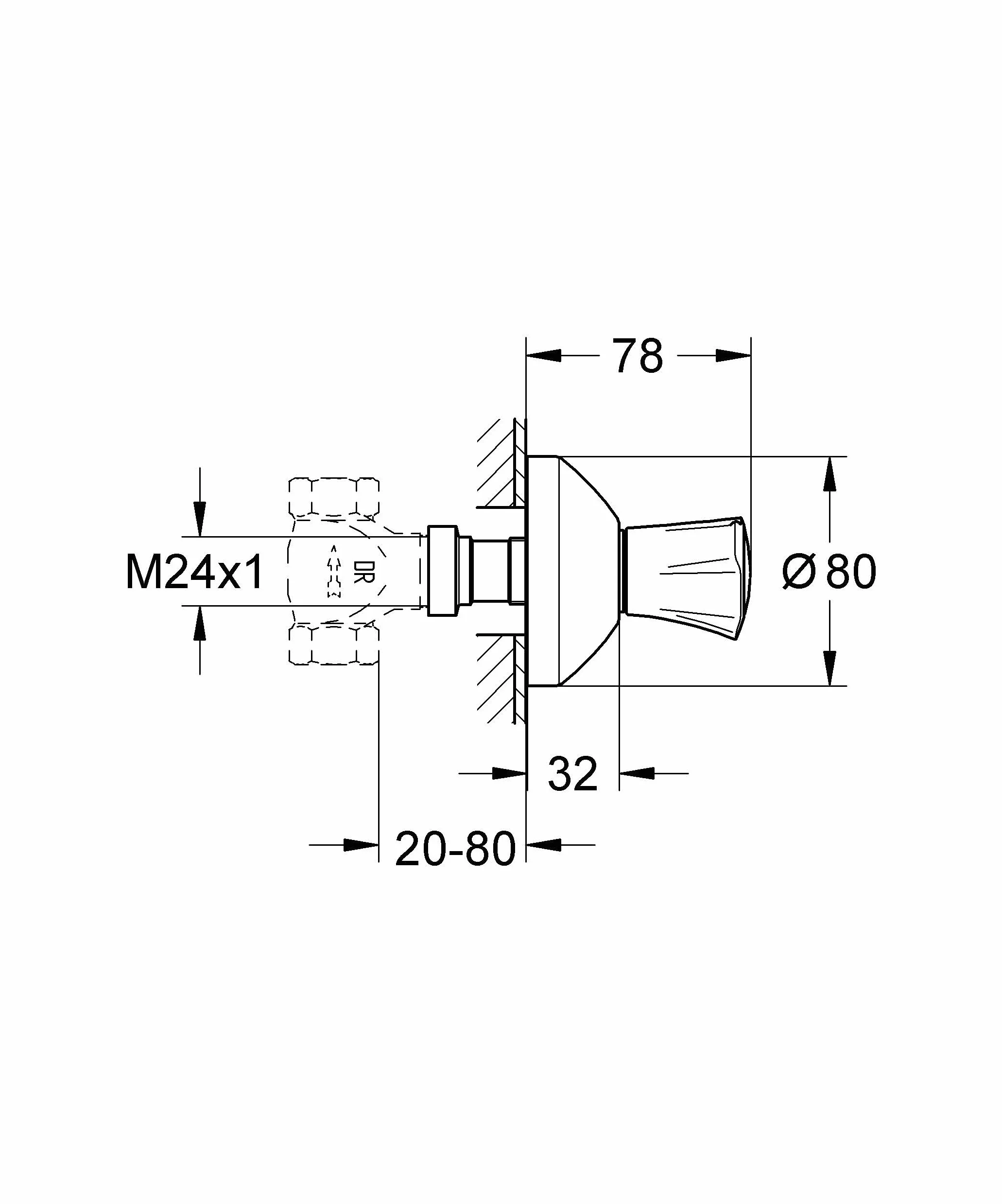 Grohe Costa L Llave de Paso 1/2"
