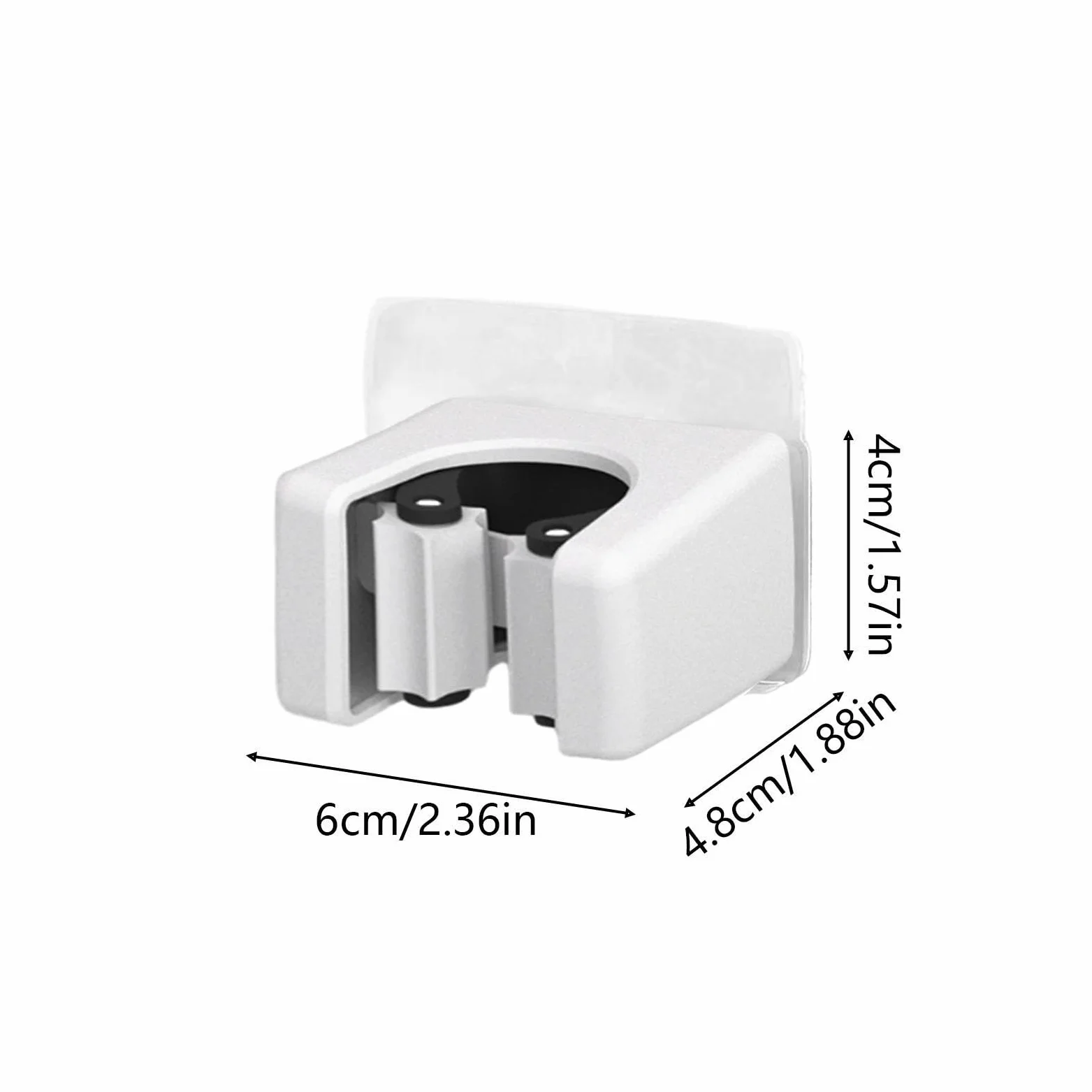 Soporte adhesivo para mopa - 2 piezas para ahorrar espacio, soporte de pared organizador para hogar, oficina, apartamento, RV, cocina, baño, garaje, laundry room, herramienta de almacenamiento
