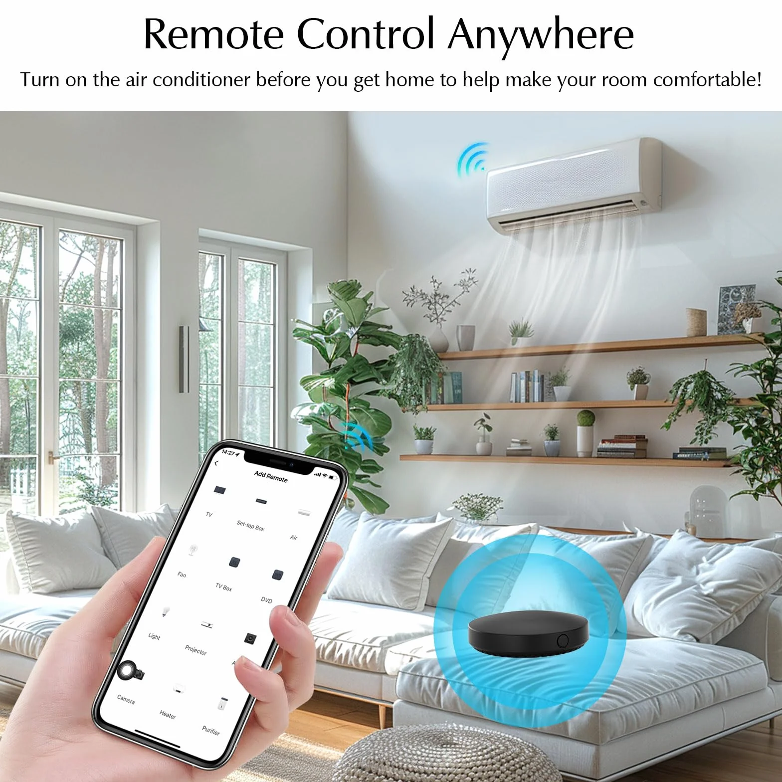 eMylo Control Remoto IR Smart, Smart Home Automation, Tuya Smart inalámbrico WiFi Control IR Universal Hub Compatible con Alexa