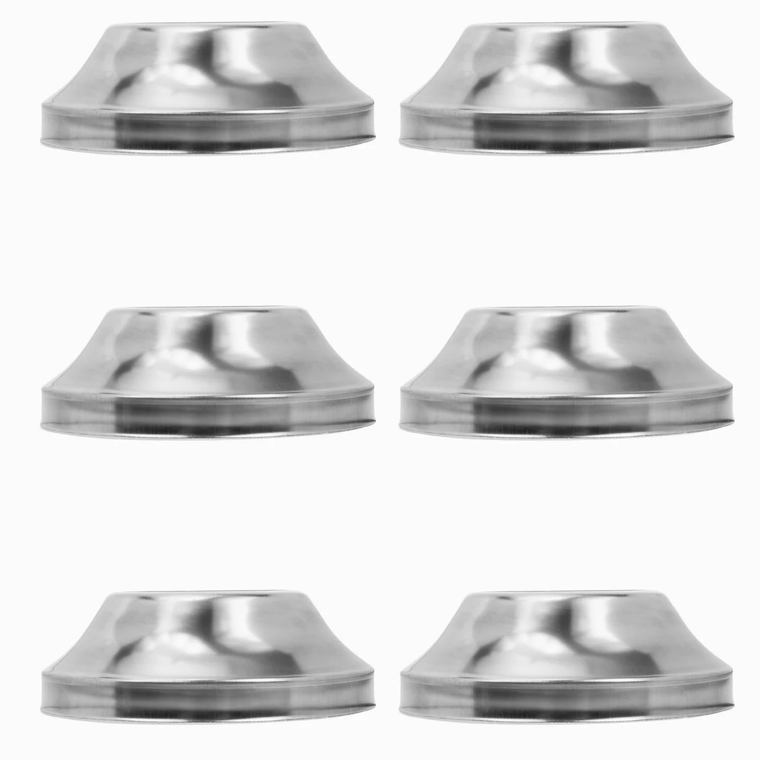 GALPADA Base de Columna de Barandilla Acero Inoxidable 6 Piezas, Cubierta Decorativa para Soporte de Barandilla, Faldón para Tubo Redondo Diámetro 51 Mm, Accesorio para Escaleras y Porche