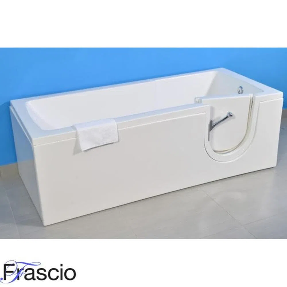 Bañera con puerta y asiento, modelo 17, medida 170 x 70 cm, versión izquierda, color blanco