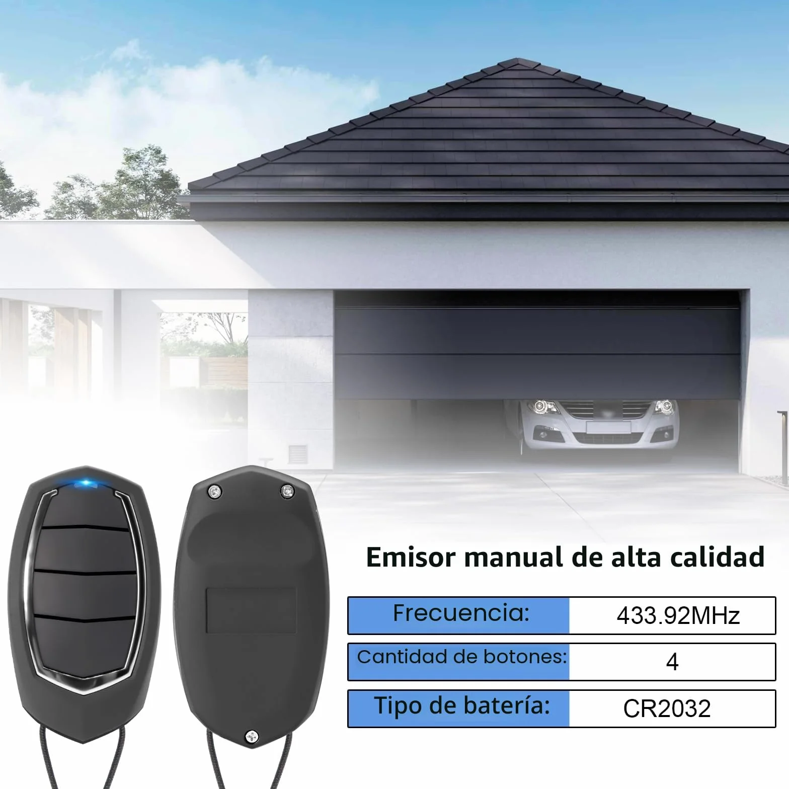 433,92MHz Mando Garaje Universal,3 Unidades de Mando a Distancia para MOTORLINE Falk MX4SP MXS4SP MX5SP RCM DSM,4 Canales Clonador Mando Garaje Inalámbrico