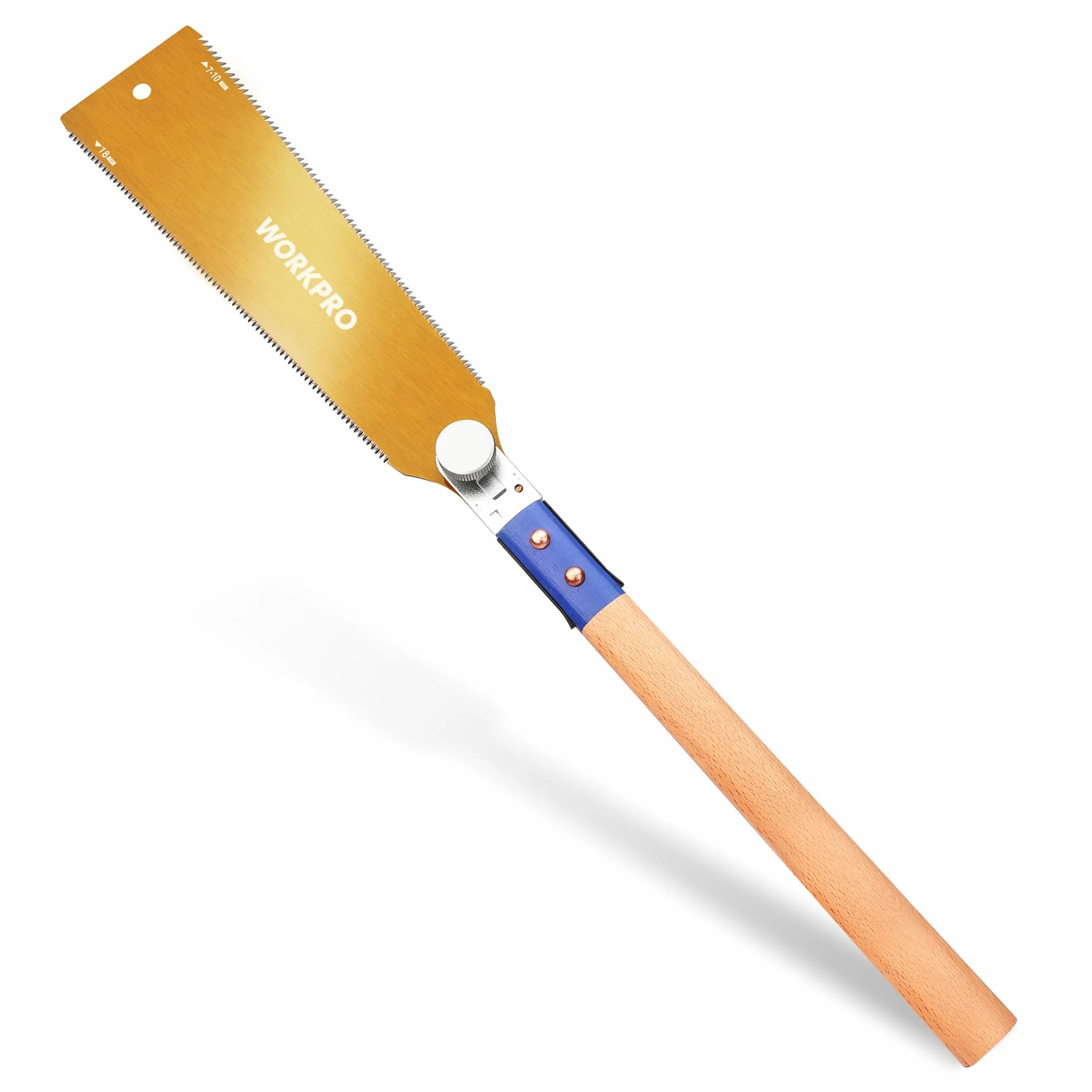 WORKPRO Sierra Japonesa de 250 mm, Sierra de Doble Filo 18TPI/7-10TPI, Hoja SK5 Flexible y Reemplazable, Sierra Madera con Mango Ergonómico de Haya, Perfecta para Carpintería y Trabajos de Madera