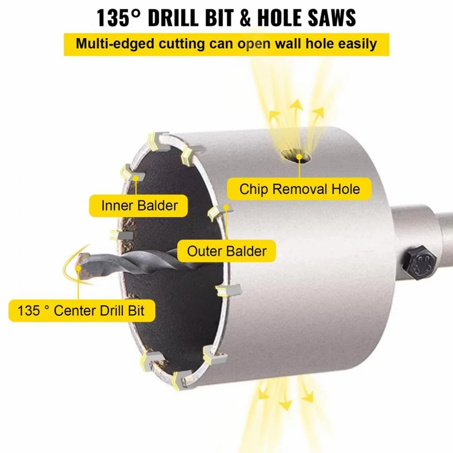 Kit De Sierra Perforadora para Hormigón 4 En 1, 8/9 Uds., 30-100/40-125mm, Broca para Cemento, Juego De Herramientas para Abridor De Agujeros para Pared