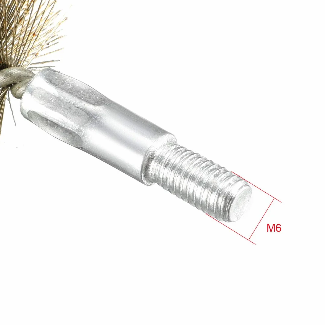 sourcing map 2pcs Cepillo de limpieza de barrido de 25 mm de diámetro Alambre de acero M6 Tubo chimenea
