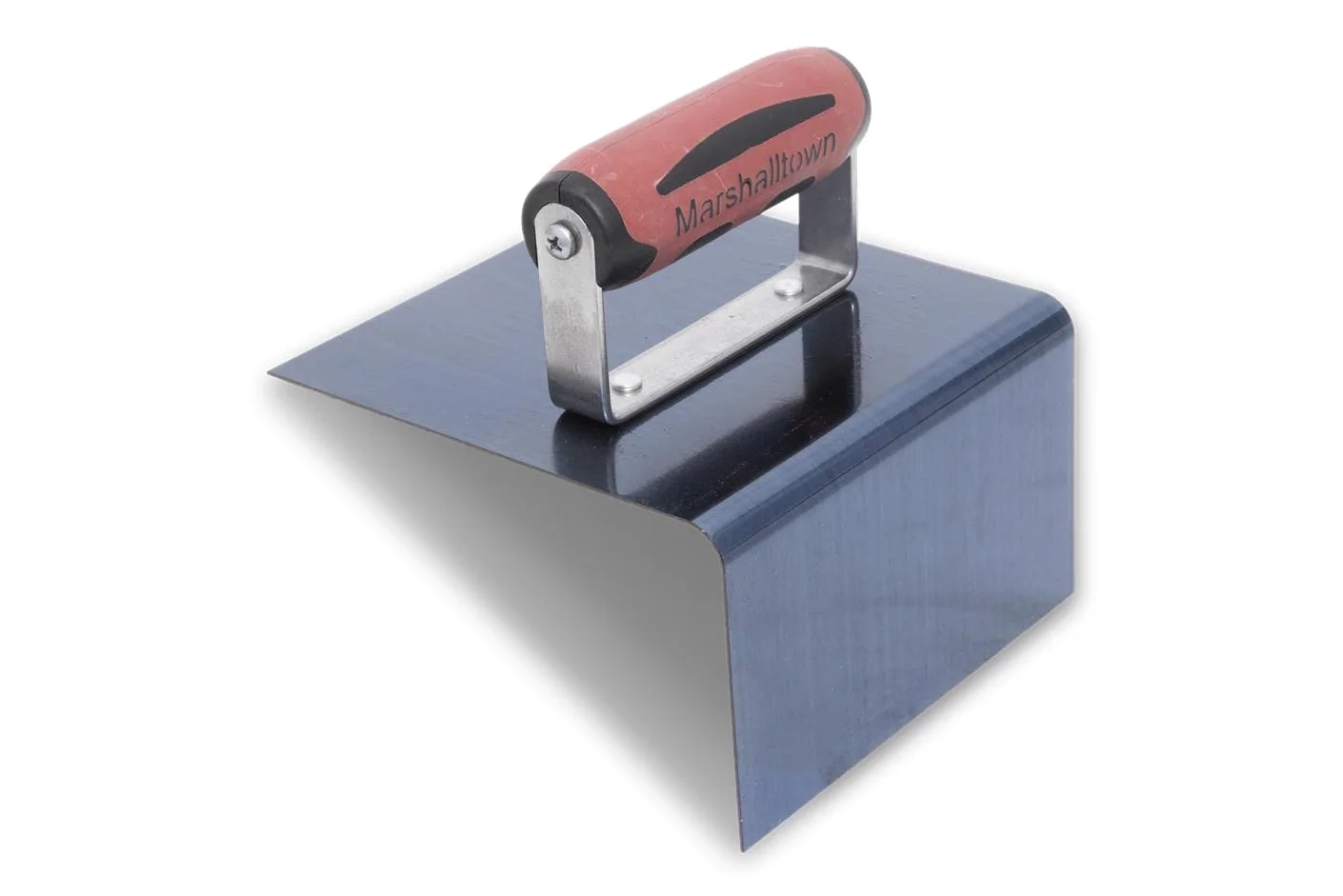 Herramienta de paso de las esquinas exteriores de Marshalltown con un radio de 10 mm y mango DuraSoft, acero azul, dimensiones: 152x152x76 mm