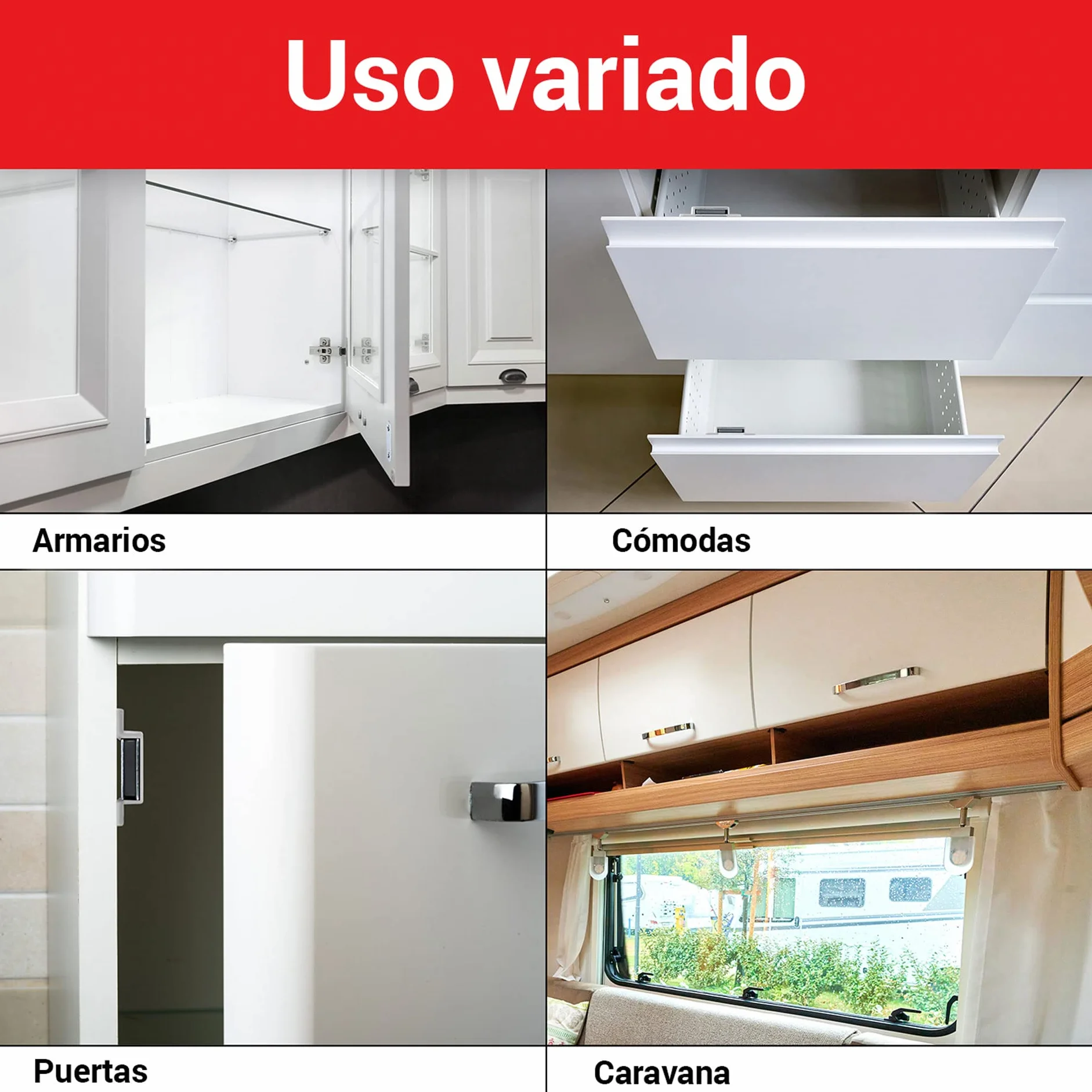 LouMaxx Cierre magnético fuerte 8 unidades blanco 4 kg para puertas armarios muebles
