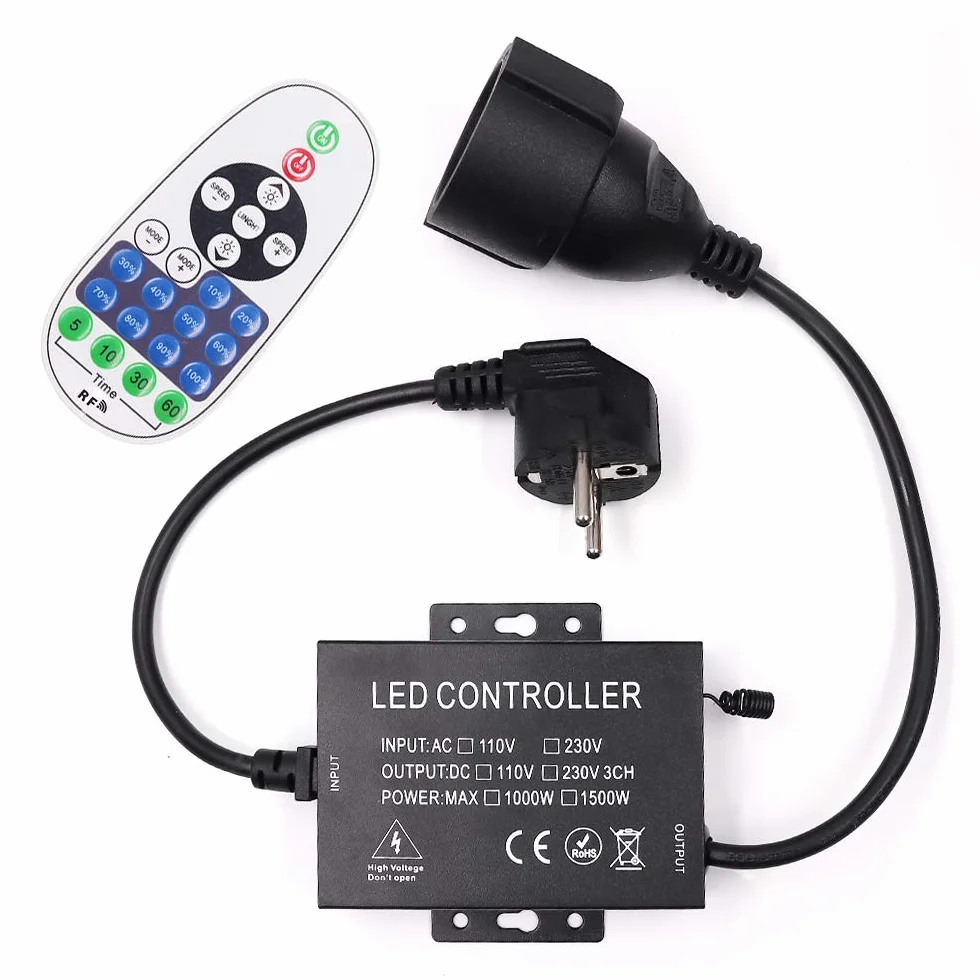XUNATA - Mando a distancia regulable y receptor para tira luminosa de LED 220 V/cuerda/hada, transmisor controlador modelo general
