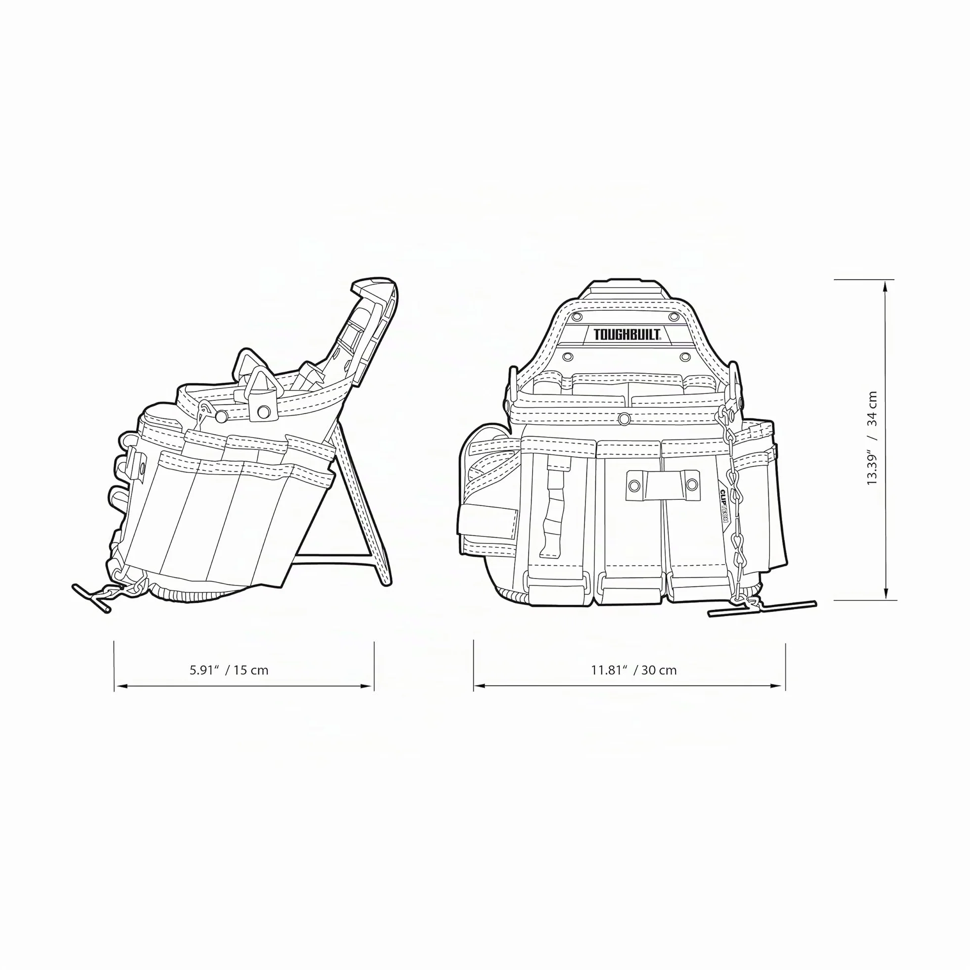 ToughBuilt Master TB-CT-104 Bolsa para Electricista con Correa para el Hombro
