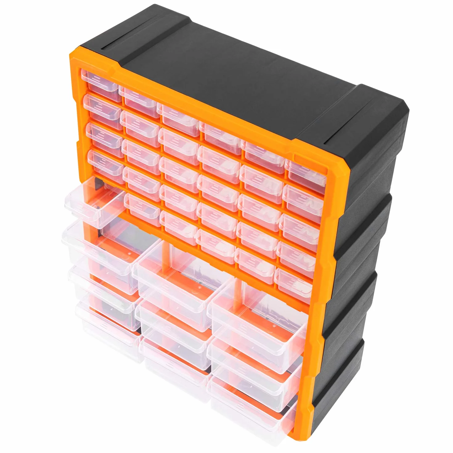 Amazon Basics Organizador de herramientas armario fijable pared 39 cajones Negro 38x15.9x47.3 cm