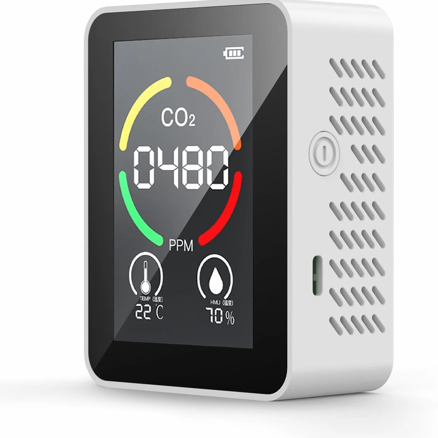 Medidor CO2 Detector CO2 Gas, Sicomne 5 en 1 Detector de CO2 con Pantalla LED Medidor de Humedad y Temperatura TVOC HCHO Detectors de CO2 Dormitorio Oficina Coche