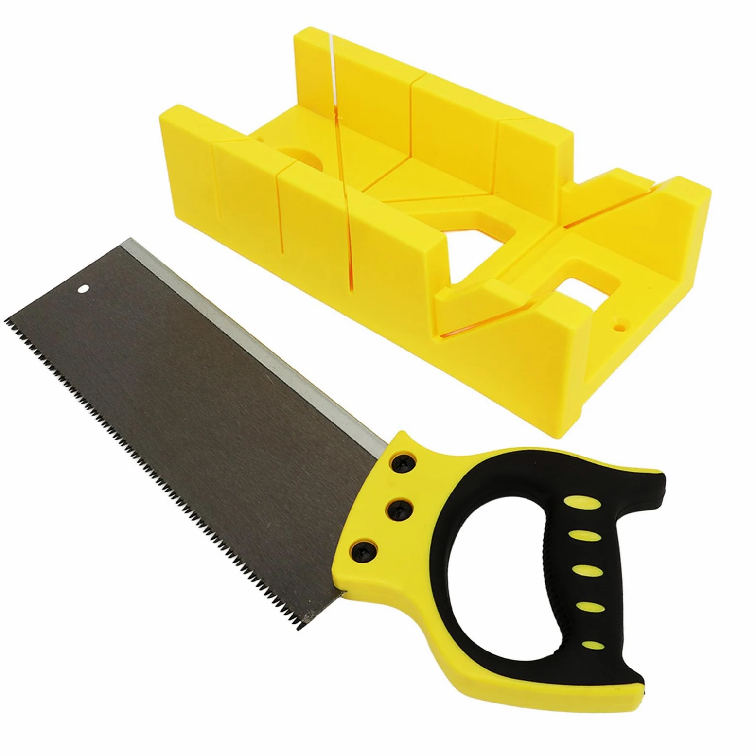 Sierra Ingletadora Multiángulo con Portátil y Ranuras Angulares para un Corte Preciso Caja de Ingletes de Plástico de 12 Pulgadas Ideal para Proyectos de Bricolaje