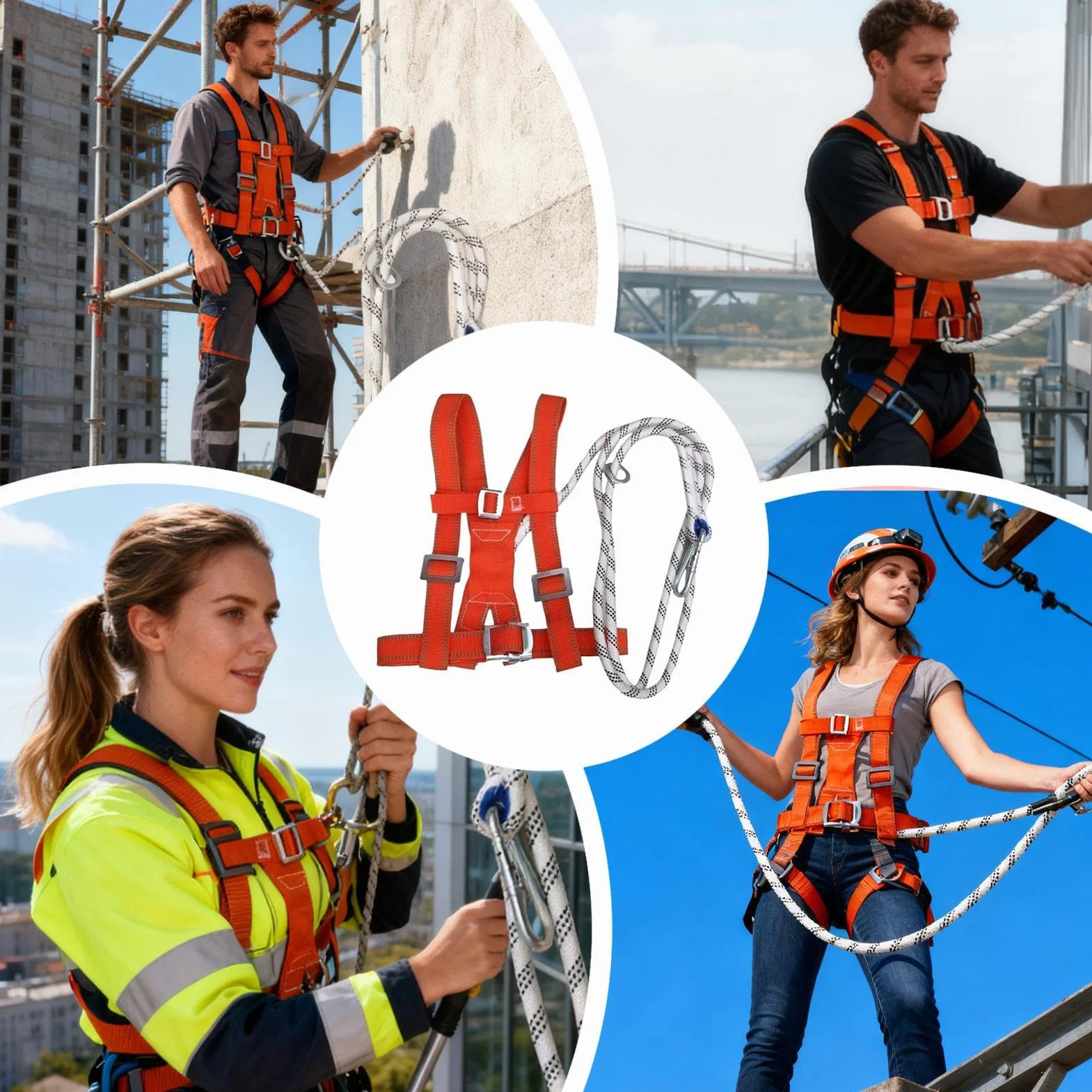Arnés De Seguridad Para Construcción,Absorción De Impactos Ajustable | Arnés De Construcción Protección Contra Caídas - para Mantenimiento, Puente, Almacén, Profesionales, Limpiador de Ventanas,