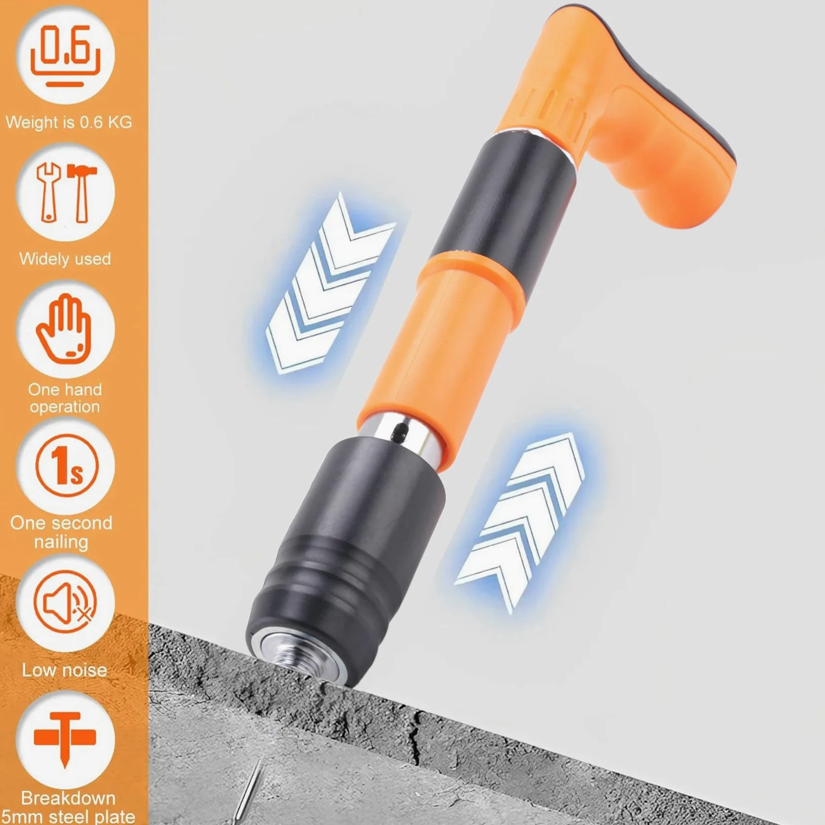 Booso Mini Nailer Tool Set Kit Manual Máquina Clavadora Manual Juego de Herramientas Máquina Clavadora de Aire Kit de Herramientas Máquina Clavadora Clavadora Ajustable para Pared de Hormigón para