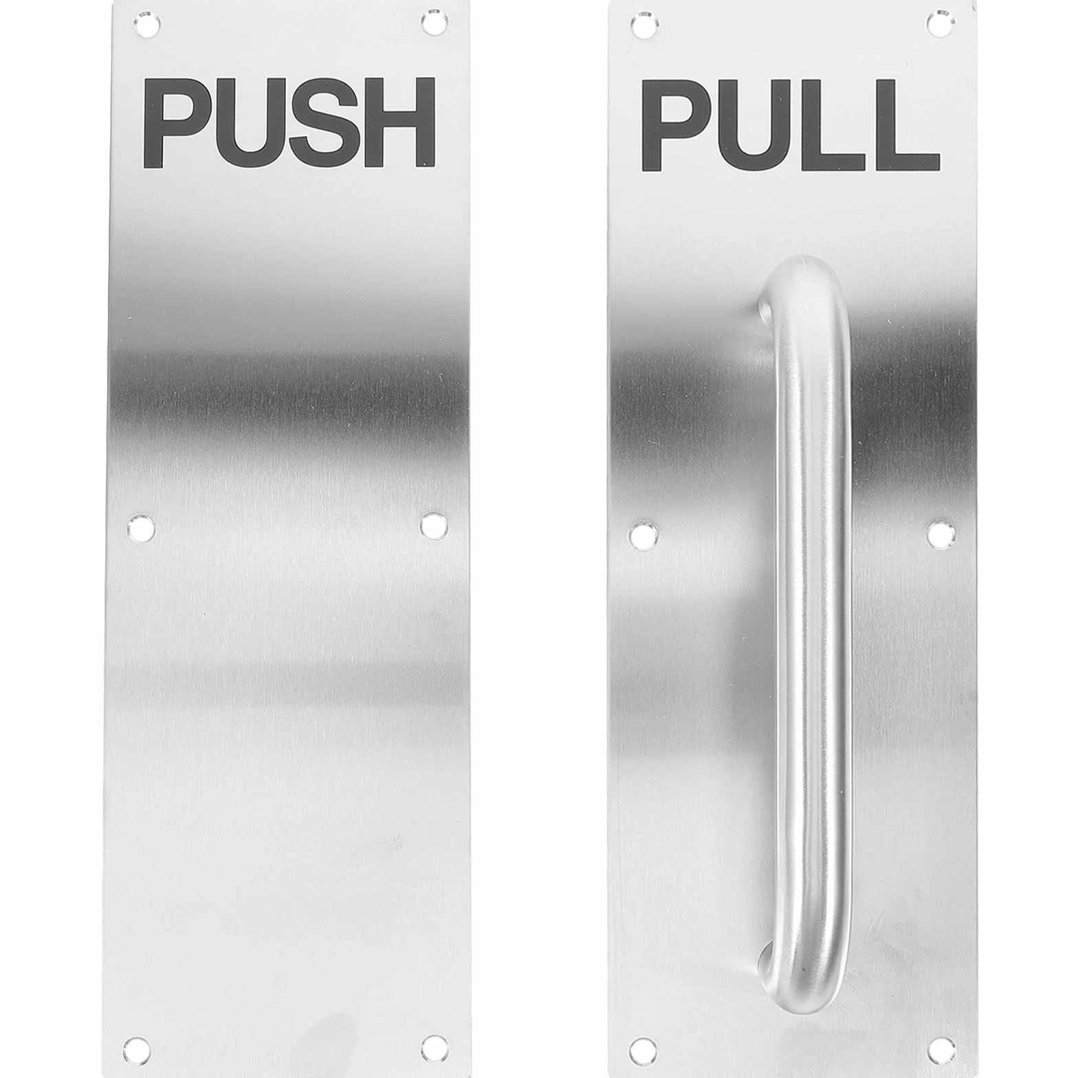 DOITOOL Manija De Puerta Comercial De Acero Inoxidable Push Pull Con Placa De Empuje Para Puertas Interiores Y Almacén 11.81X3.93X2.55In