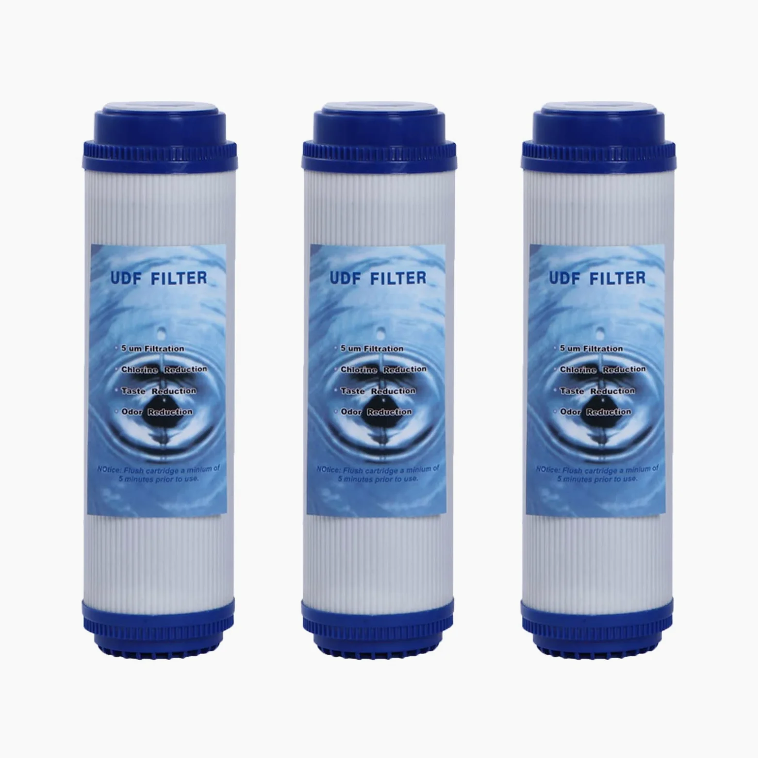 HUINING UDF (GAC Carbon) de 10 pulgadas con tres filtros de carbón activado de partículas de 25,4 x 6,3 cm para todos los sistemas de ósmosis inversa domésticos (UDF-3pcs)