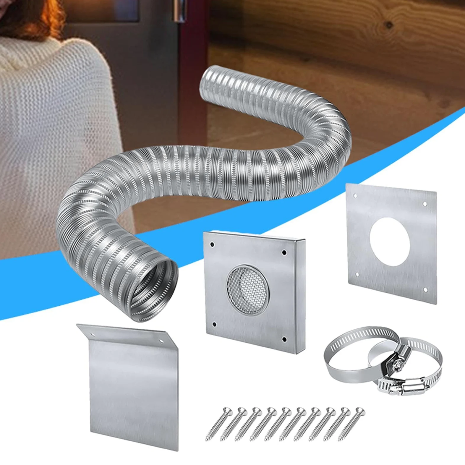 Piezas de repuesto para calentador espacial, kit de admisión de aire para estufa de pellets,Accesorios para chimeneas y estufas resistentes al calor | Juegos de herramientas para chimenea Kit de entra