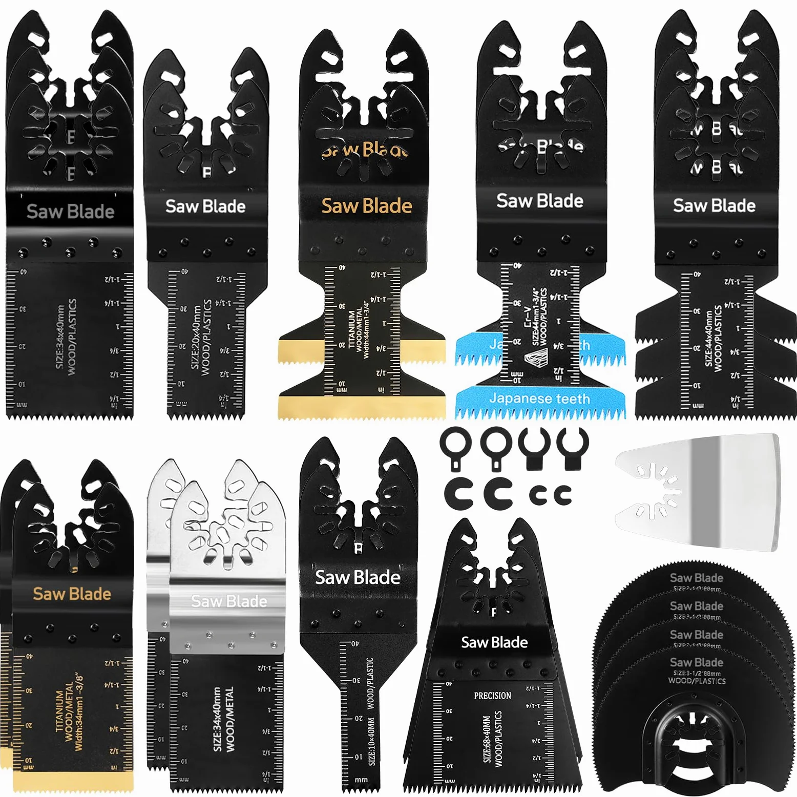 USHOP Hojas de Sierra Oscilante,Kit de Hojas de Sierra,Accesorios Multiherramienta Universal,Multiherramienta Oscilante Cuchillas,Kits de Accesorios Oscilantes para Múltiples Herramientas
