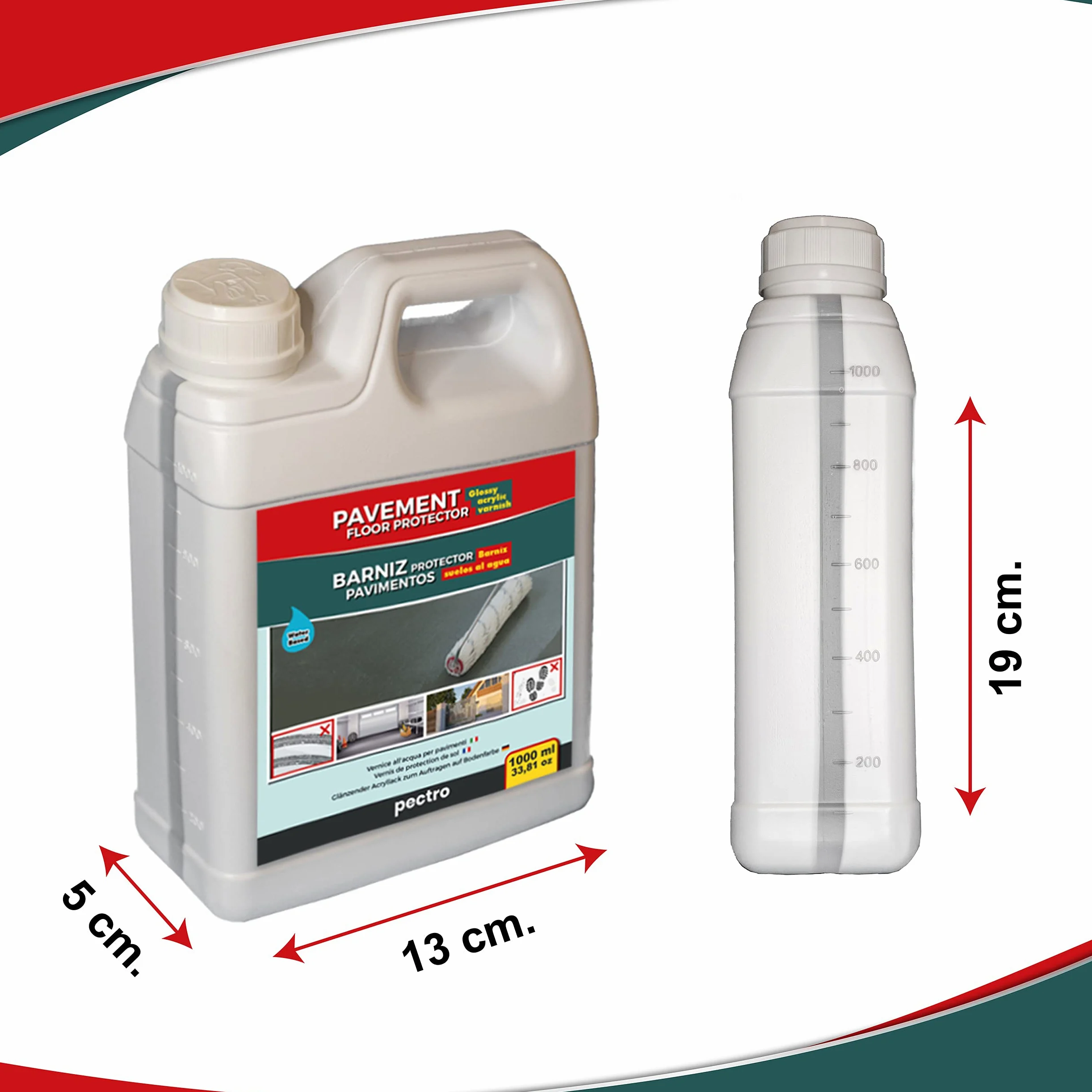 PECTRO Barniz Protector para Suelos de Garaje y Pavimentos Pintados 1000 ml | Protege la pintura frente a manchas y pisadas, evita marcas de neumáticos, apto para garajes, suelos y pistas deportivas