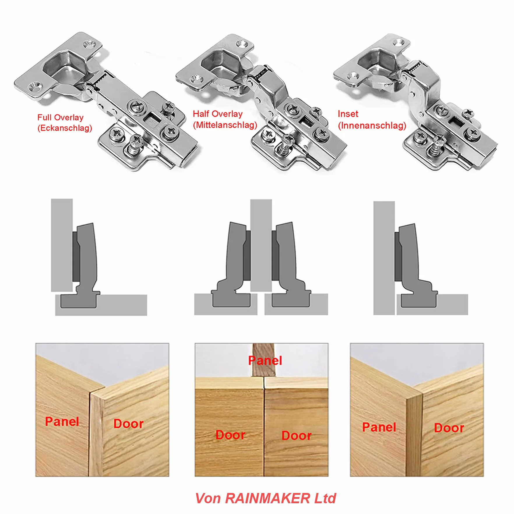 110 Grado Semi Solapado 35mm Soft Close Bisagras de Clip con Amortiguación Bisagra con Suave Cierre para Puerta de Mueble Armario de Cocina 8 Pcs