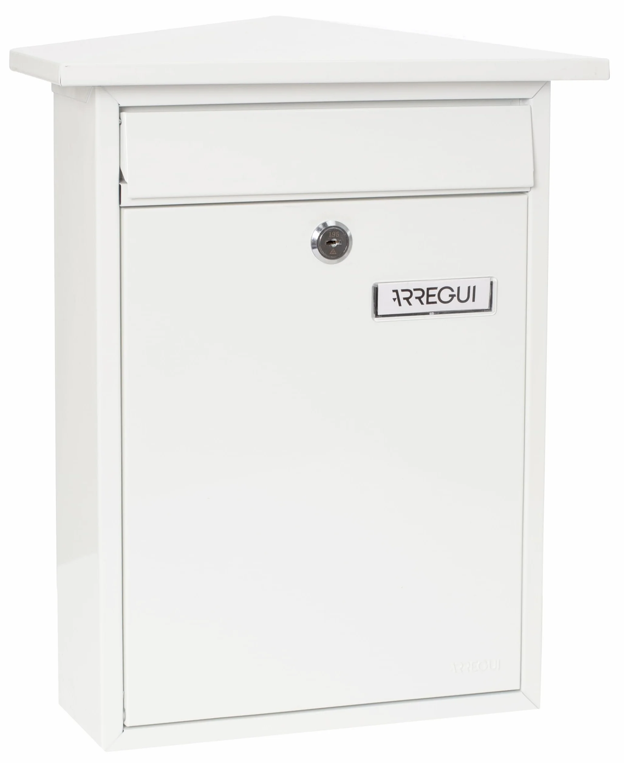 ARREGUI Home E5711 Buzón Exterior de Acero, Tamaño M (Correo DIN A4 y Revistas), Buzón de Correo Individual, Buzón de Pared de Fondo Estrecho, Antilluvia, Fácil de Instalar, Blanco