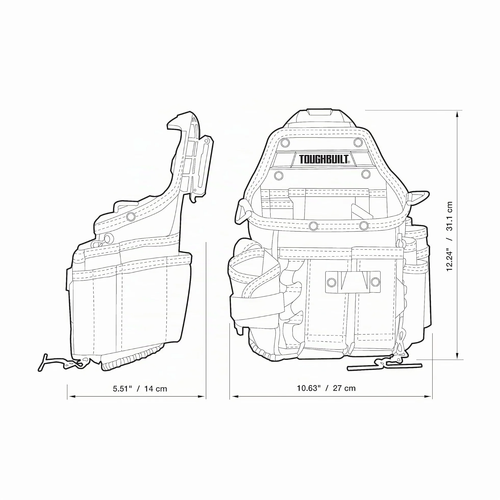 TOUGHBUILT TOU-CT-34 Mała Torba Elektryka