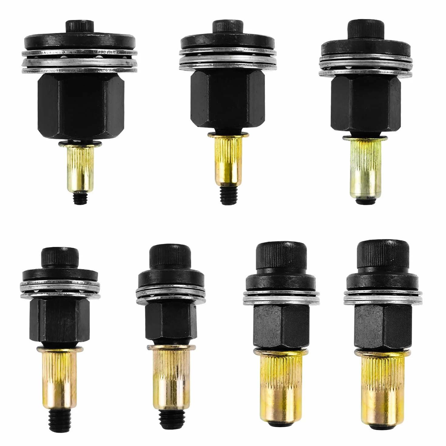 7 Piezas Remachadora Manual de Cabezales Kit, Tuerca de Remaches, Mandril de Herramienta Remachadora, para M3, M4, M5, M6, M8, M10, M12 Alicates de Remachar, Remachadora de Tuercas Accessori