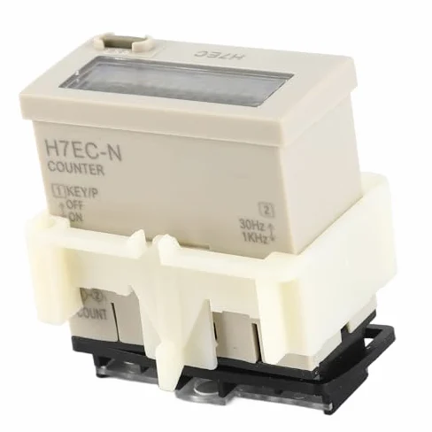 Contador Electrico H7EC-N Sin Voltaje de Entrada LED Medidor de Contador Digital Contador Eléctrico Digital Pantalla LCD de 8 dígitos 0-99999999 Rango de Conteo Totalizador Digital Con Soporte