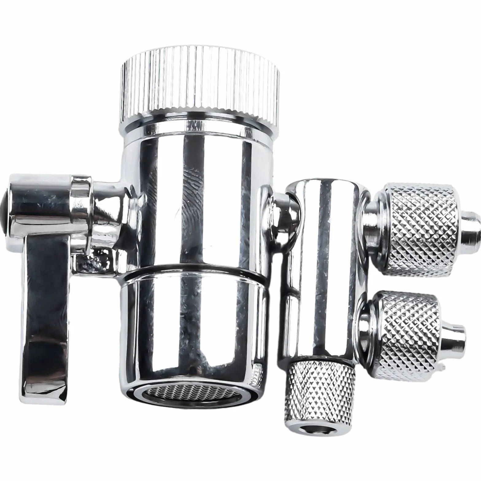 Válvula desviadora de filtro para Amway Espring, flujo bidireccional de 3/8 pulgadas y 5/16 pulgadas, mango de metal, se adapta a conexiones de grifo M22 x M24, compatible con sistema Ro de