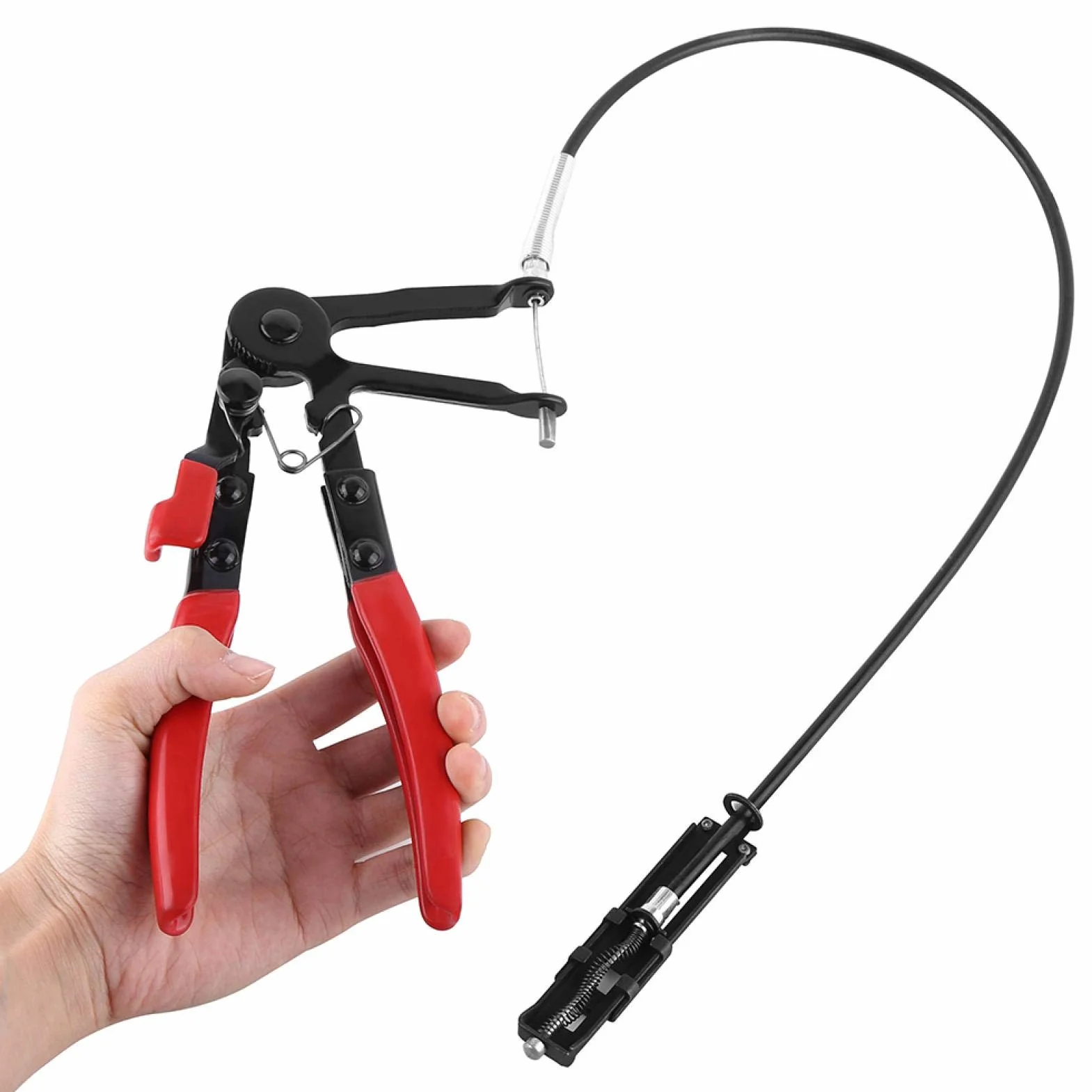 Alicates de abrazadera de manguera flexible, alambre flexible, alicates de abrazadera de manguera de largo alcance, herramienta de reparación de tubería de agua de aceite combustible de coche