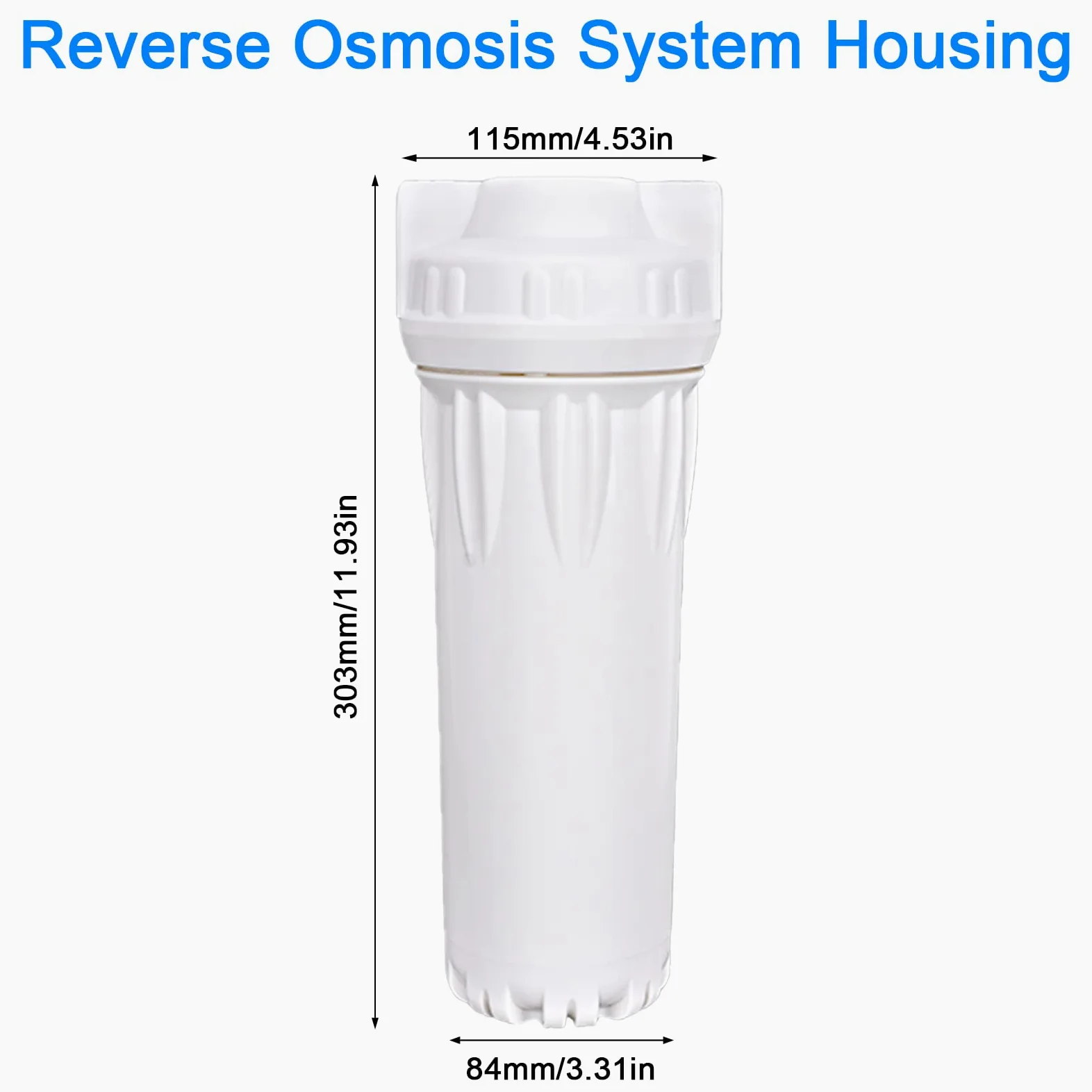 Carcasa de filtro de agua de 10" para sistema de ósmosis inversa, entrada y salida de 1/4", anillo de sellado doble