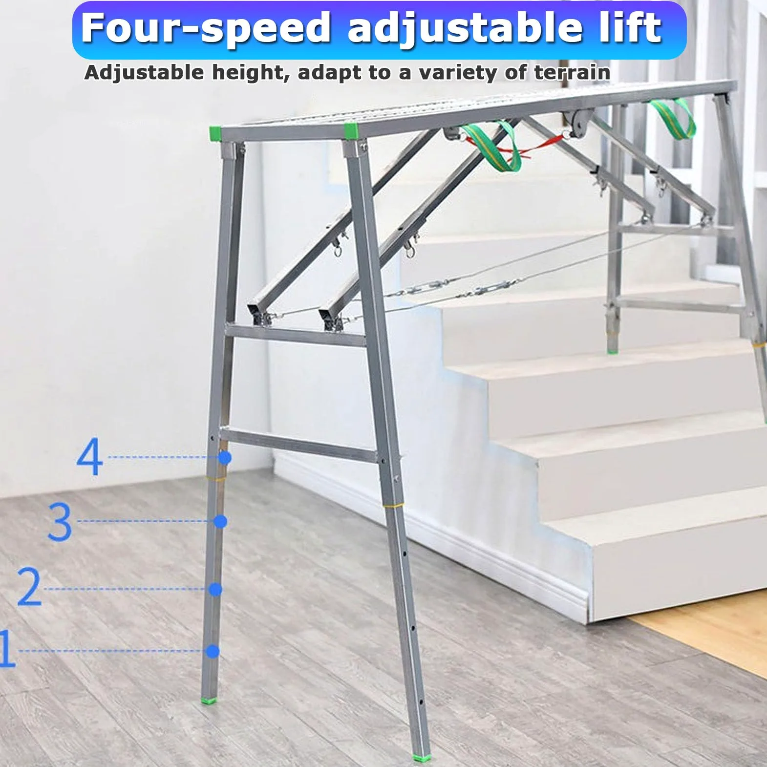 Andamio Multiusos de Altura Ajustable, Torre de andamio Plegable portátil para reformas y Bricolaje, 140 cm.