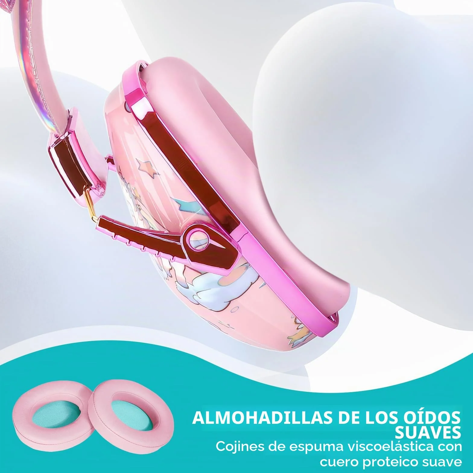 JYPS Cascos Antiruido Niños, Cascos Insonorizados Niños, Auriculares con Cancelación de Ruido Autismo, Bebe Orejeras de Protección Auditiva para Niña de 2+ Años, Bloquean el Ruido para Estudiar