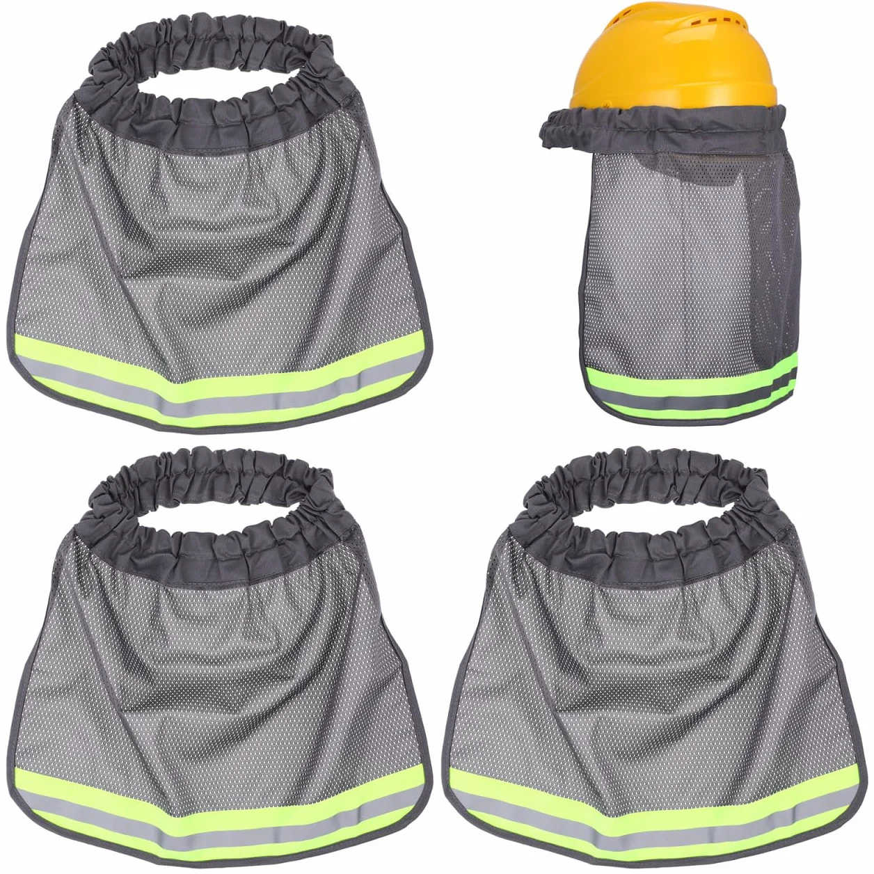 DOITOOL 3 Piezas Cascos De Obra Sombra De Cuello para Sombrero Duro con Visera Reflectante Cubierta Ligera Y Transpirable para Trabajadores De ConstruccióN Al Aire Libre Trabajo Exterior Jardinería