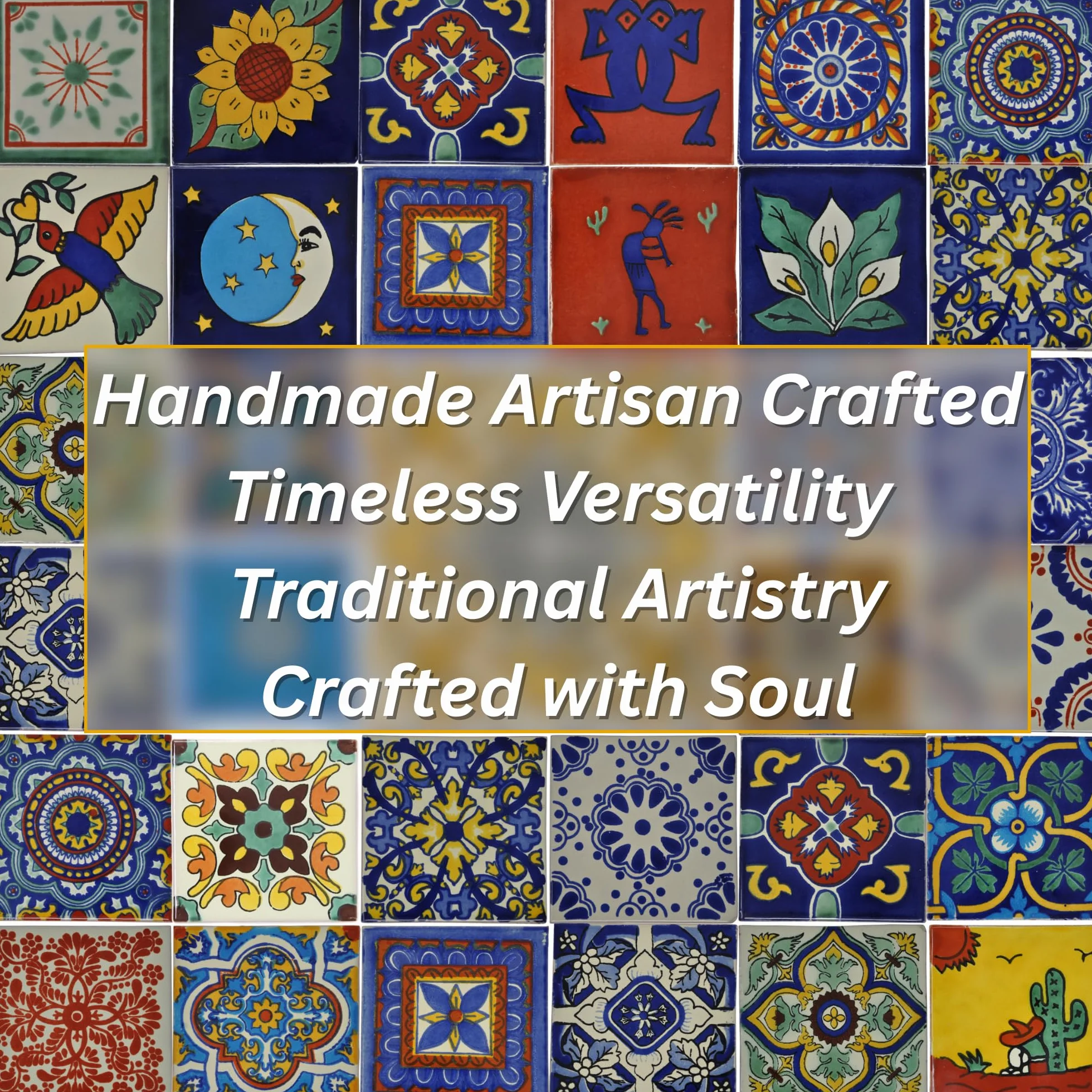 Tumia LAC Azulejos Mexicanos Artesanales de Talavera 5cm