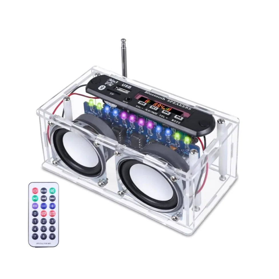 Kit de soldadura electrónica, radio FM Bluetooth, kit de altavoces para adultos con pantalla LCD, radio FM, altavoz de 87,5 – 108 MHz, kit de soldadura, radio digital estéreo, reproductor de
