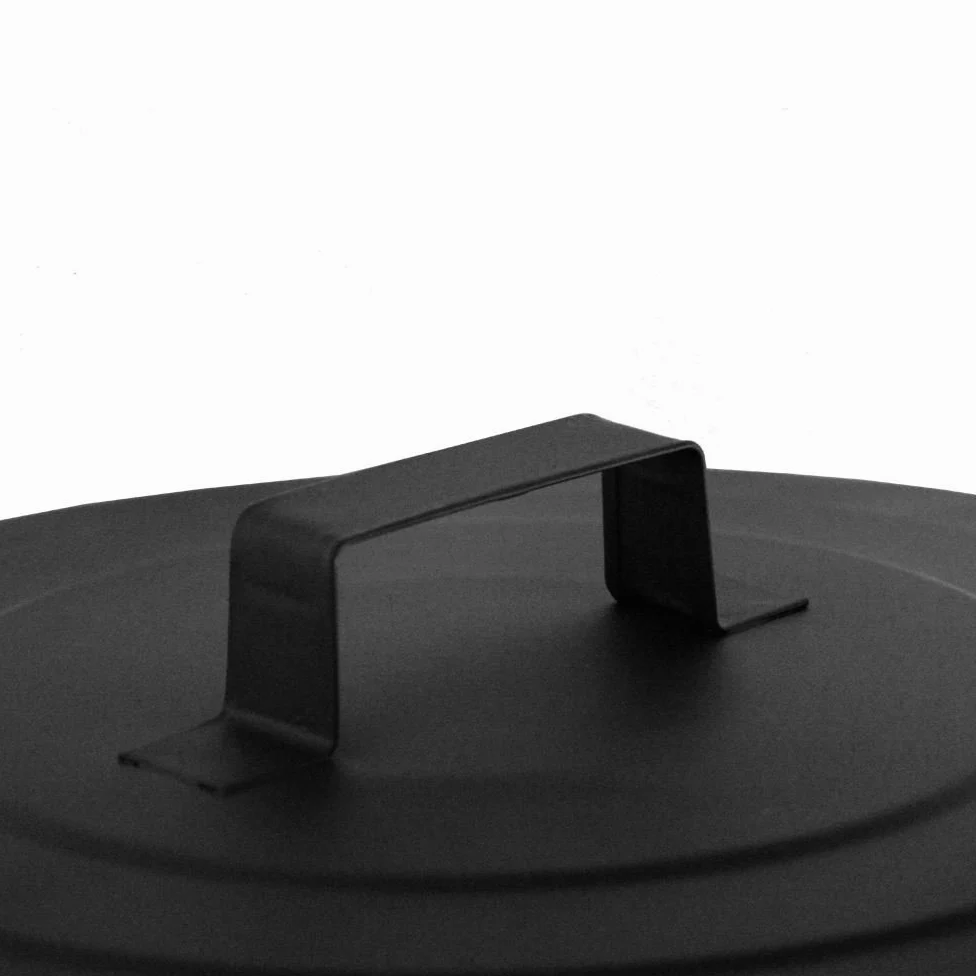 Fire Vida Ash Bucket - Soporte de Madera de carbón con Tapa, Color Negro