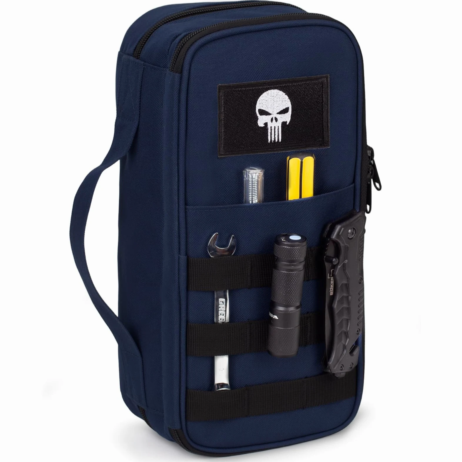 Bolsa de herramientas táctica para hombre – Organizador multiusos resistente al agua con gran apertura y cremallera, caja de herramientas pequeña y duradera para reparaciones, carpinteros y manitas