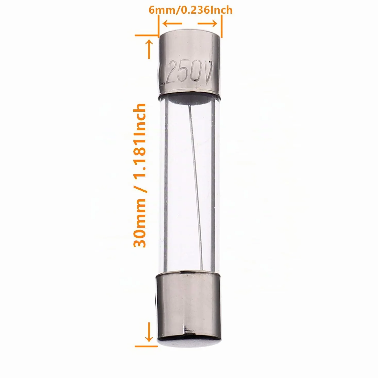 Fusible de Vidrio de Fusión Rápida 250V 5x20mm 6x30mm Kit 240 Piezas 24 Valores 0.5-20A