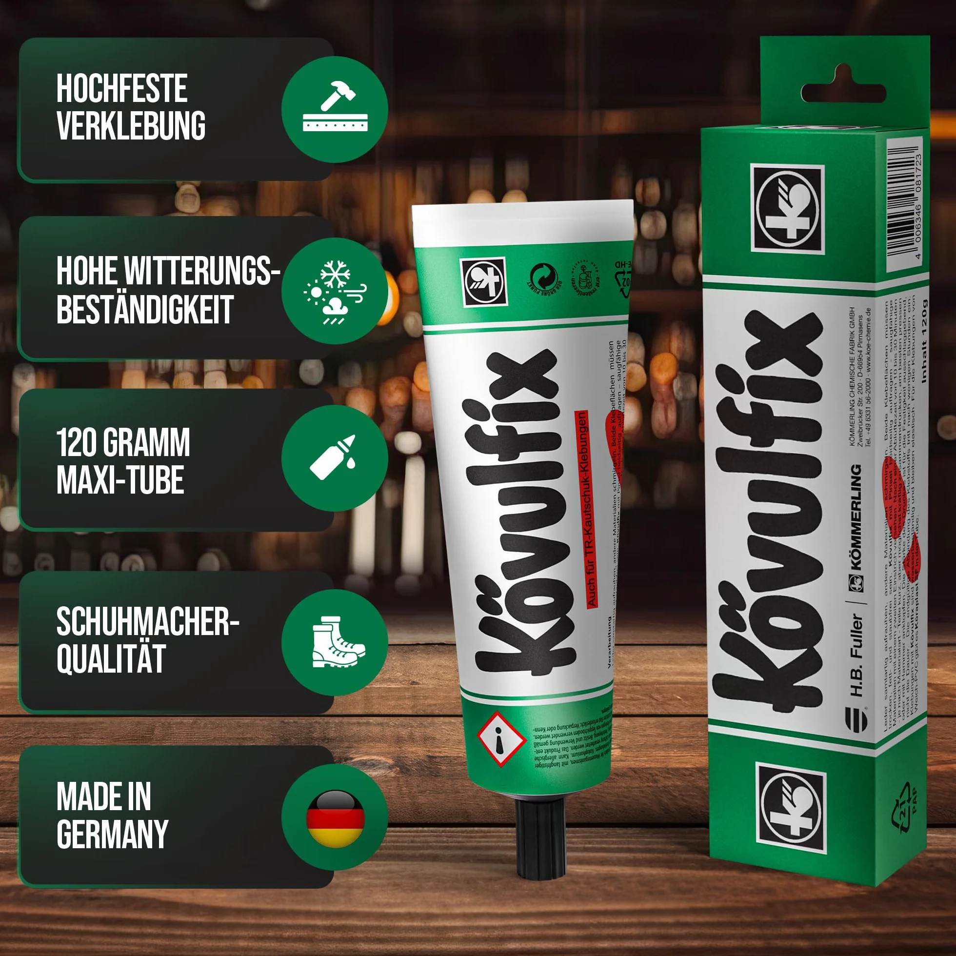 Kövulfix Juego de adhesivos de contacto 240 g + pincel, pegamento para zapatos extrafuerte, resistente al agua y flexible, adhesivo universal para cuero, goma, textiles, zapatos, techos, toldos