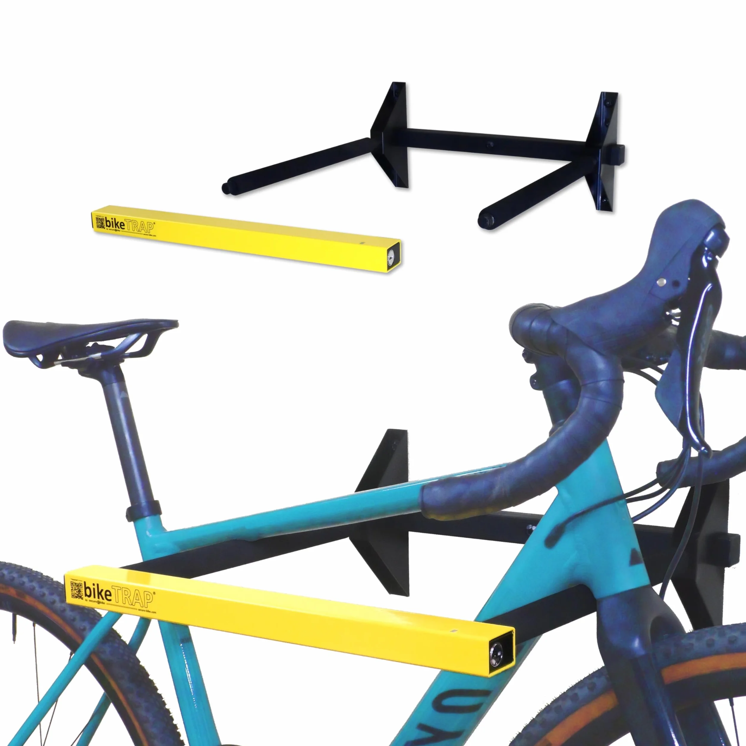 Soporte portabicicletas de Pared para Colgar hasta 2 bicis con Candado Antirrobo Alta Seguridad