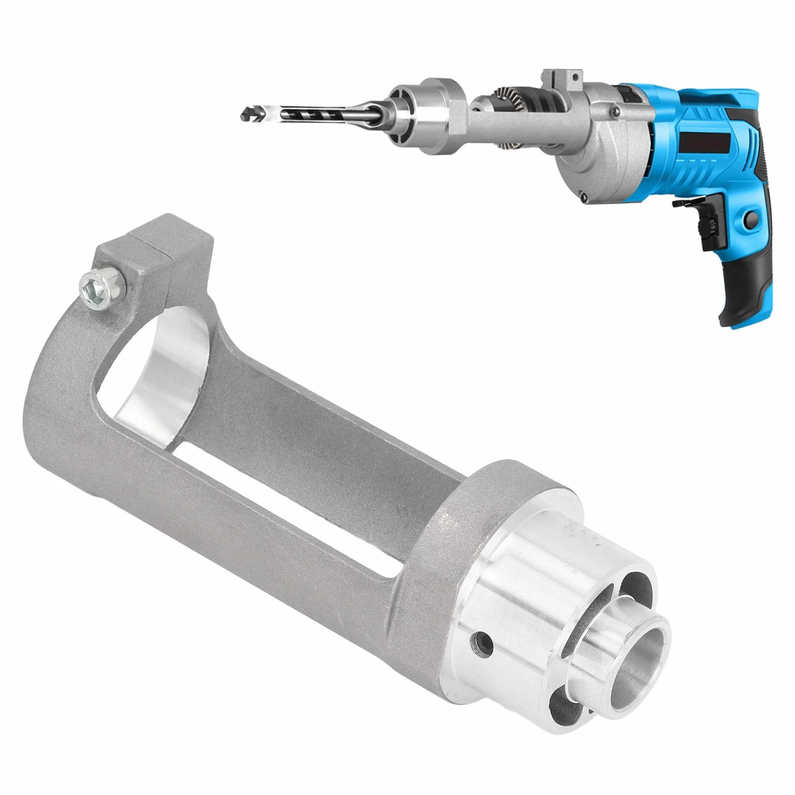 Adaptador de Broca de Agujero Cuadrado, Accesorio de Mortaja de Aleación de Aluminio, Soporte de Fijación de Taladro de Agujero Cuadrado para Carpintería para Máquinas de Mortaja