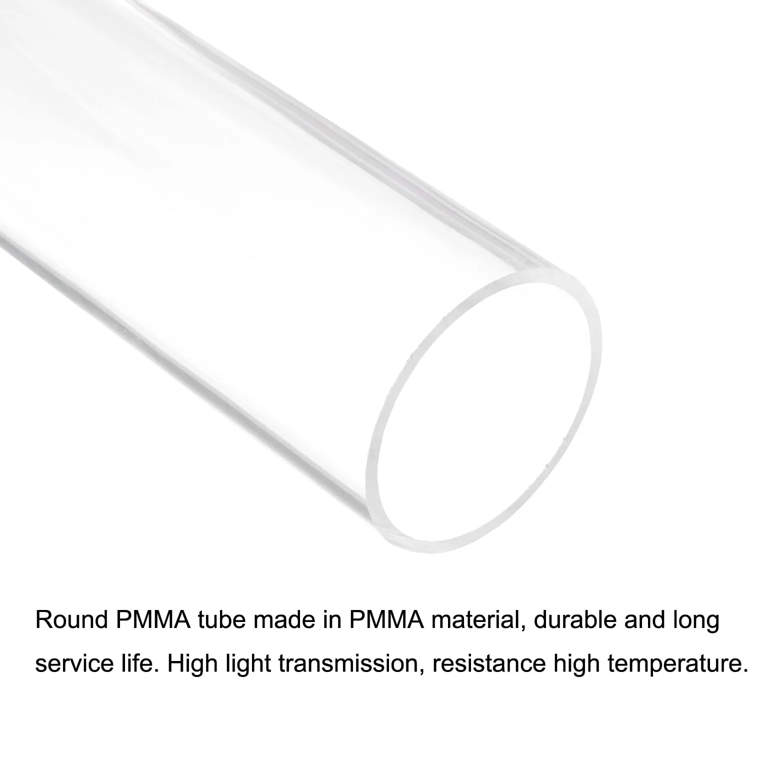 QUARKZMAN Tubo transparente de PVC, diámetro interior de 64 mm, diámetro de 70 mm, longitud de 305 mm, tubo de plástico acrílico para lámparas, lámparas de pie, muebles