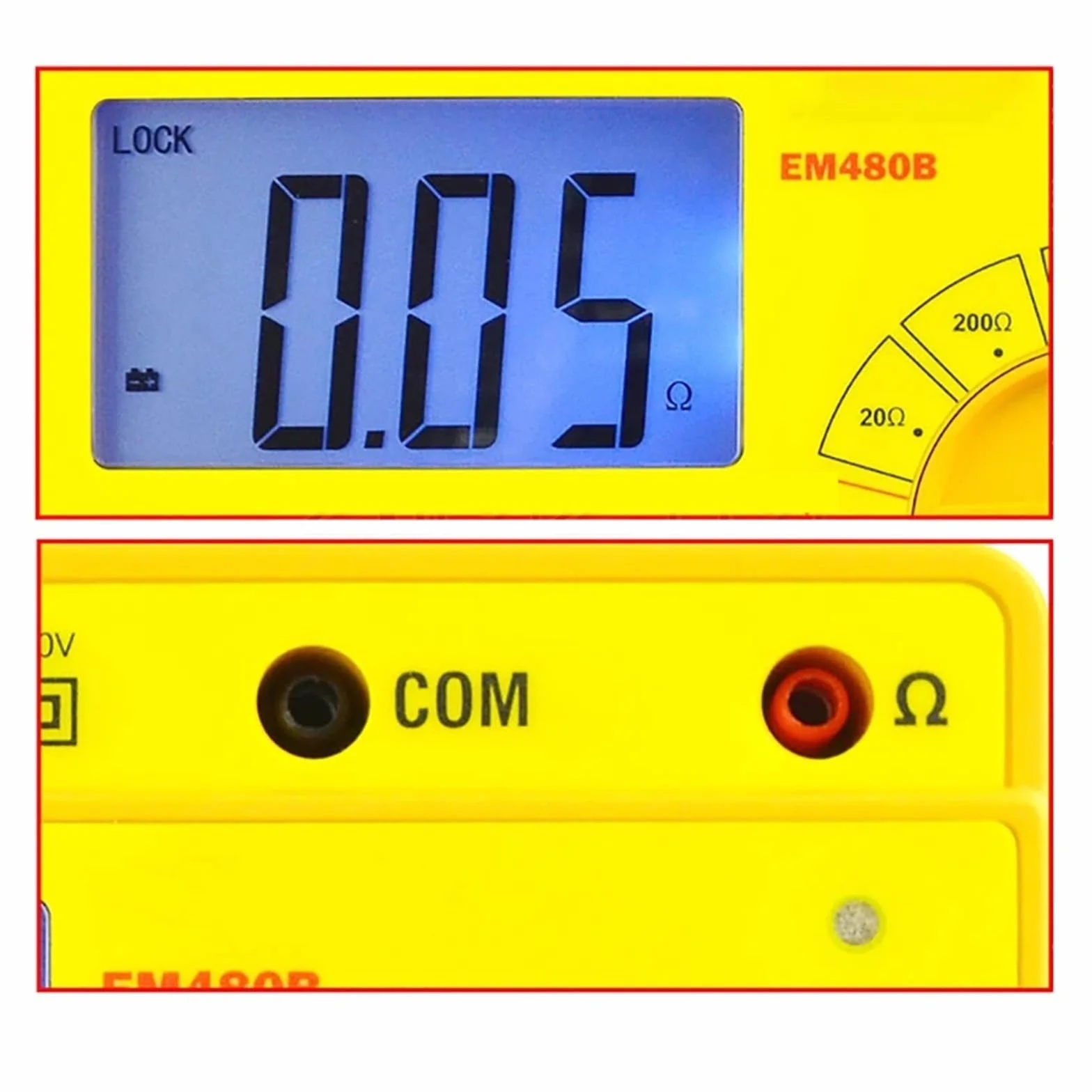 Medidor de impedancia de audio digital EM480B, rango de prueba 20-2000 Ω, megóhmetro