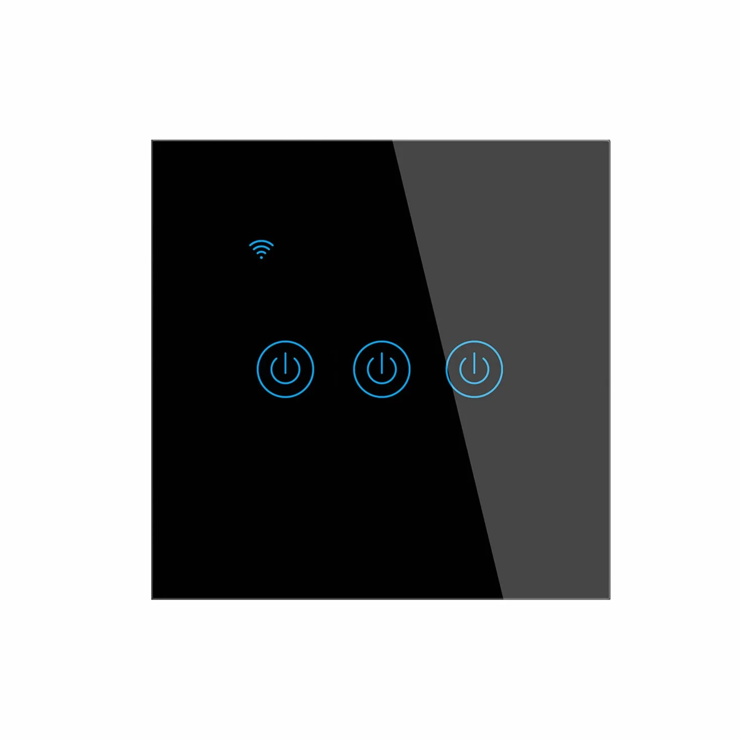 Interruptor de Pared táctil con Indicador LED Azul Control de Voz Remoto Inteligente Inalámbrico Función de Temporizador para Compartir en Familia Se Requiere Cable Neutro(Negro,3unidades)