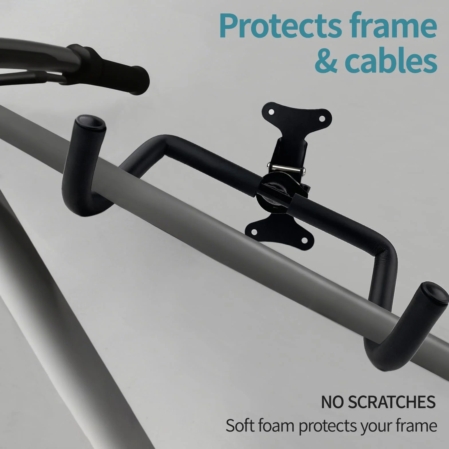 Soporte de Pared Para Bicicleta, Portabicicletas Plegable, Acolchado de Espuma EVA, Material Metálico, Angulo y Distancia de Pared Ajustables, Para Bicicleta de Montaña, de Carre