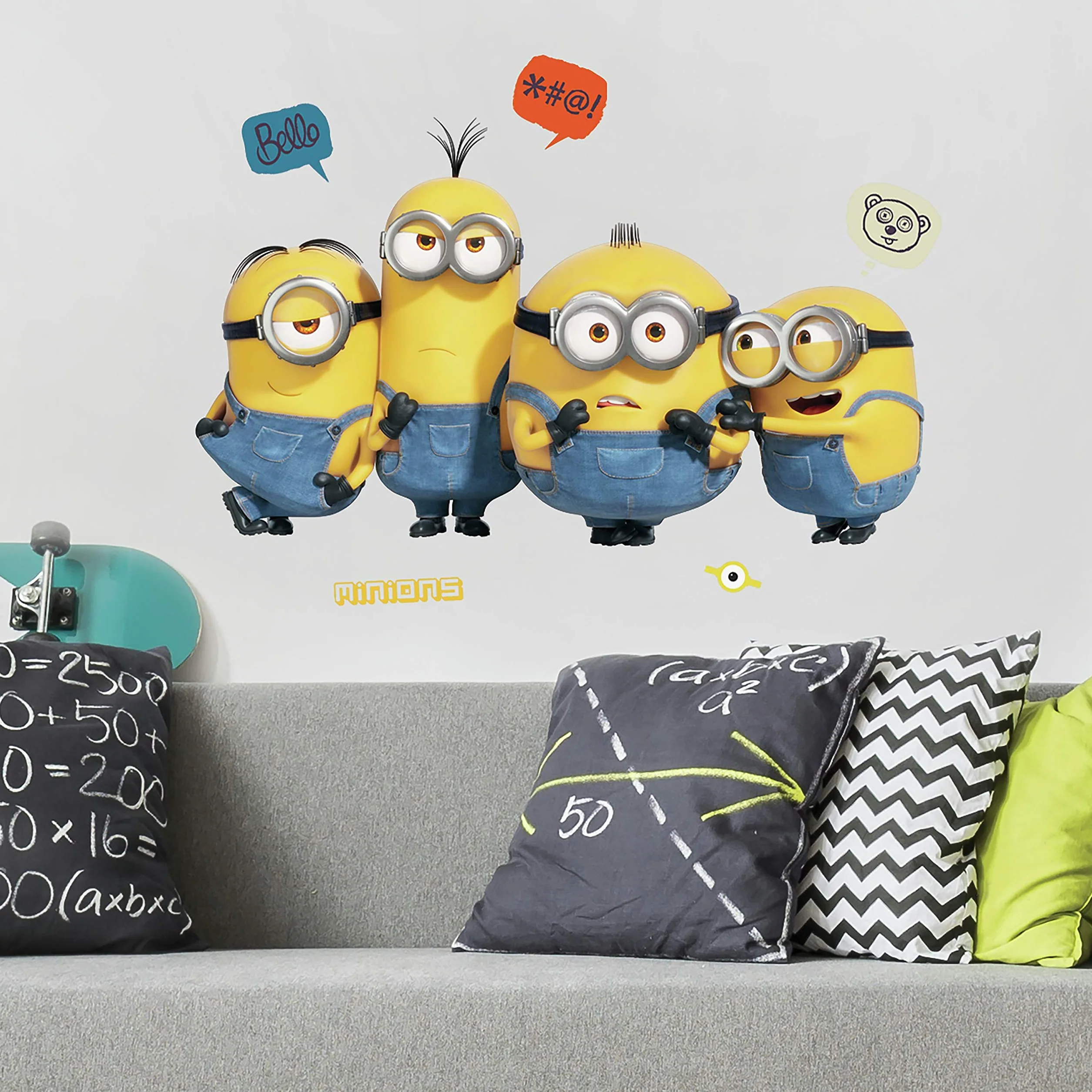 RoomMates, RMK4340GM - Calcomanías gigantes para pared, diseño de Minions: The Rise of Gru